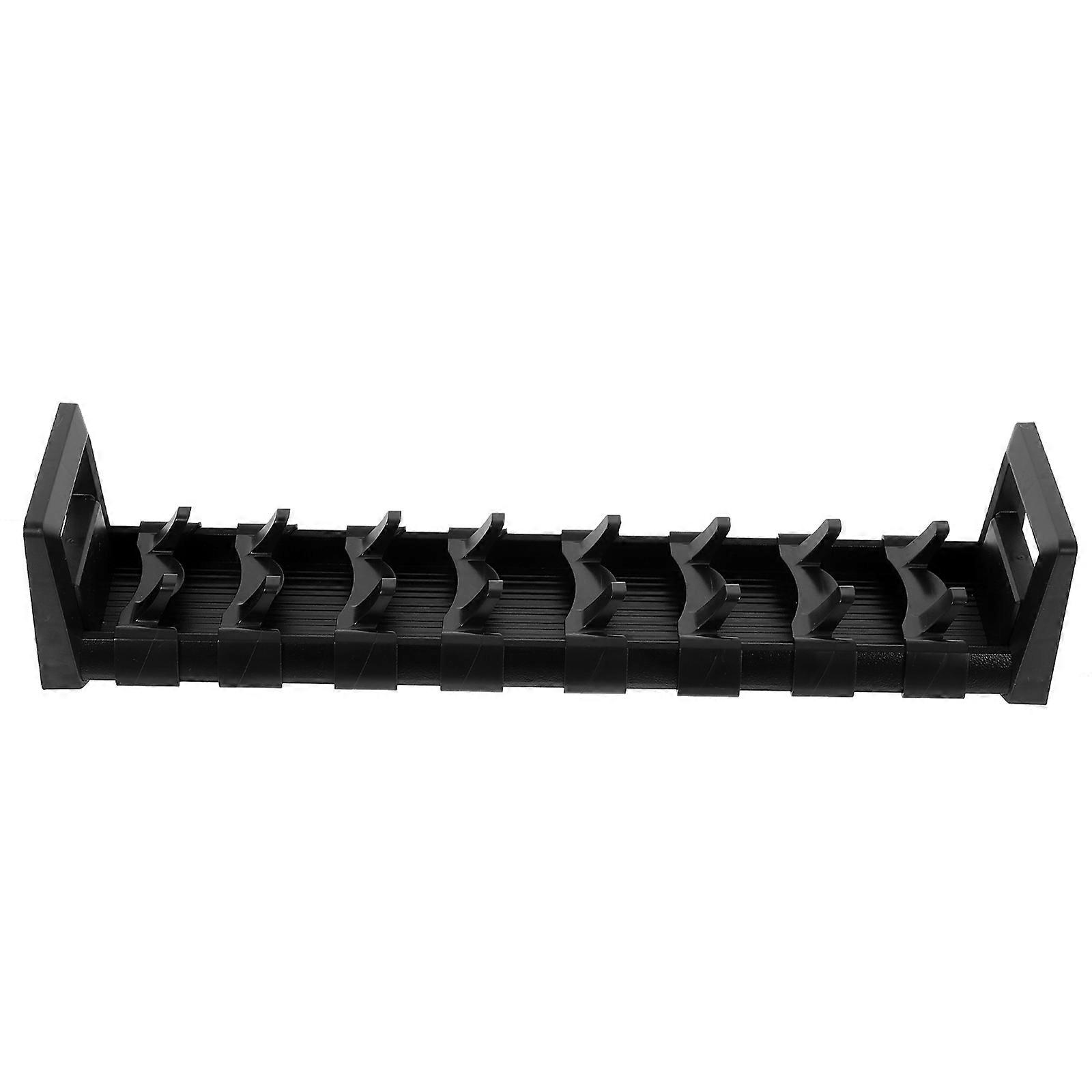 2Pcs Kitchen Dish Organizer Rack For Countertop Drying Space Optimization For Homeowners 40x9x8CM Black Aluminum And ABS Structure