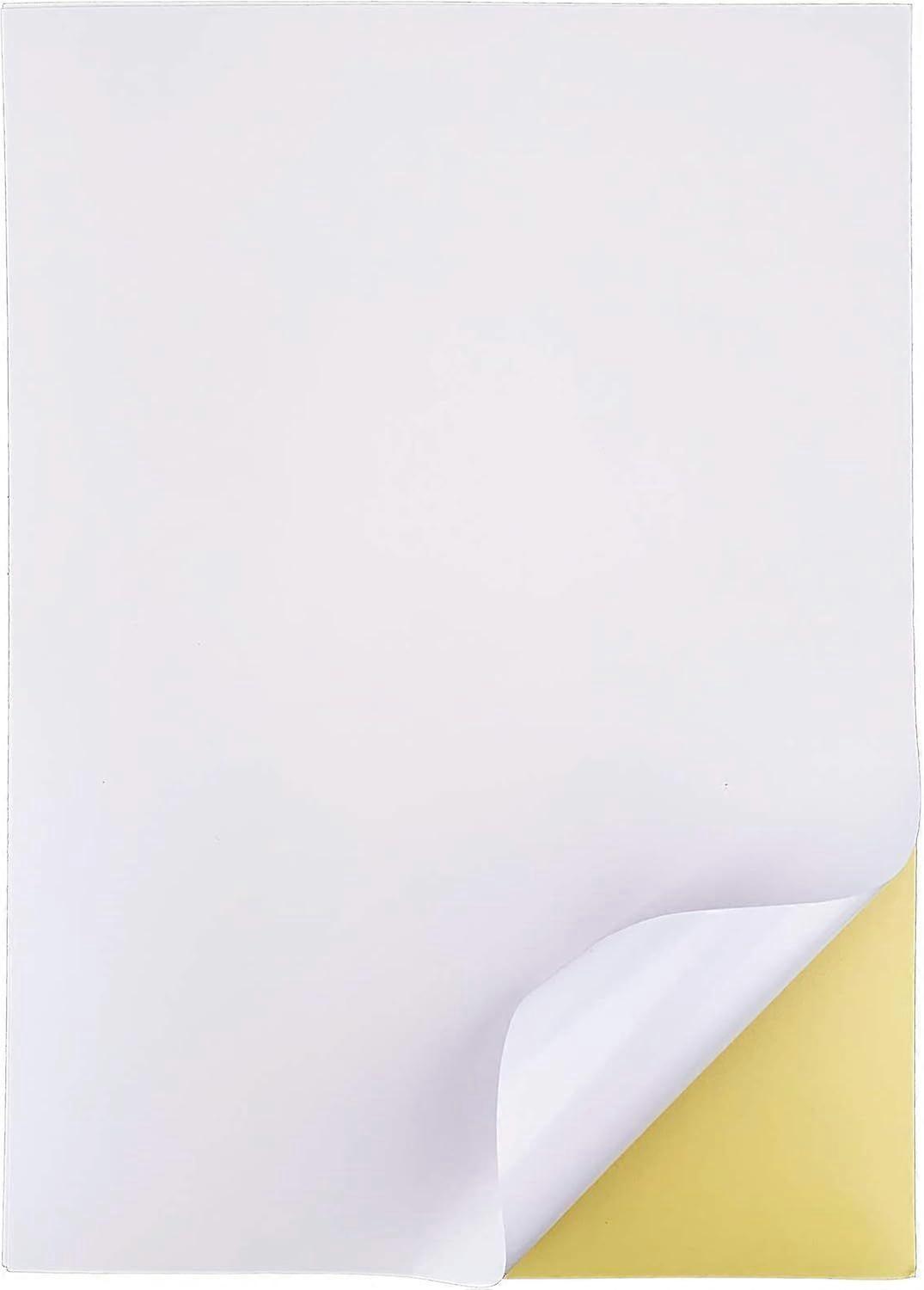 MSBD 50 Sheets 210 x 297 mm, A4 Self-Adhesive Printer Paper Matte White Self-Adhesive Labels 1 Label per Sheet (1 per sheet 50 sheets)
