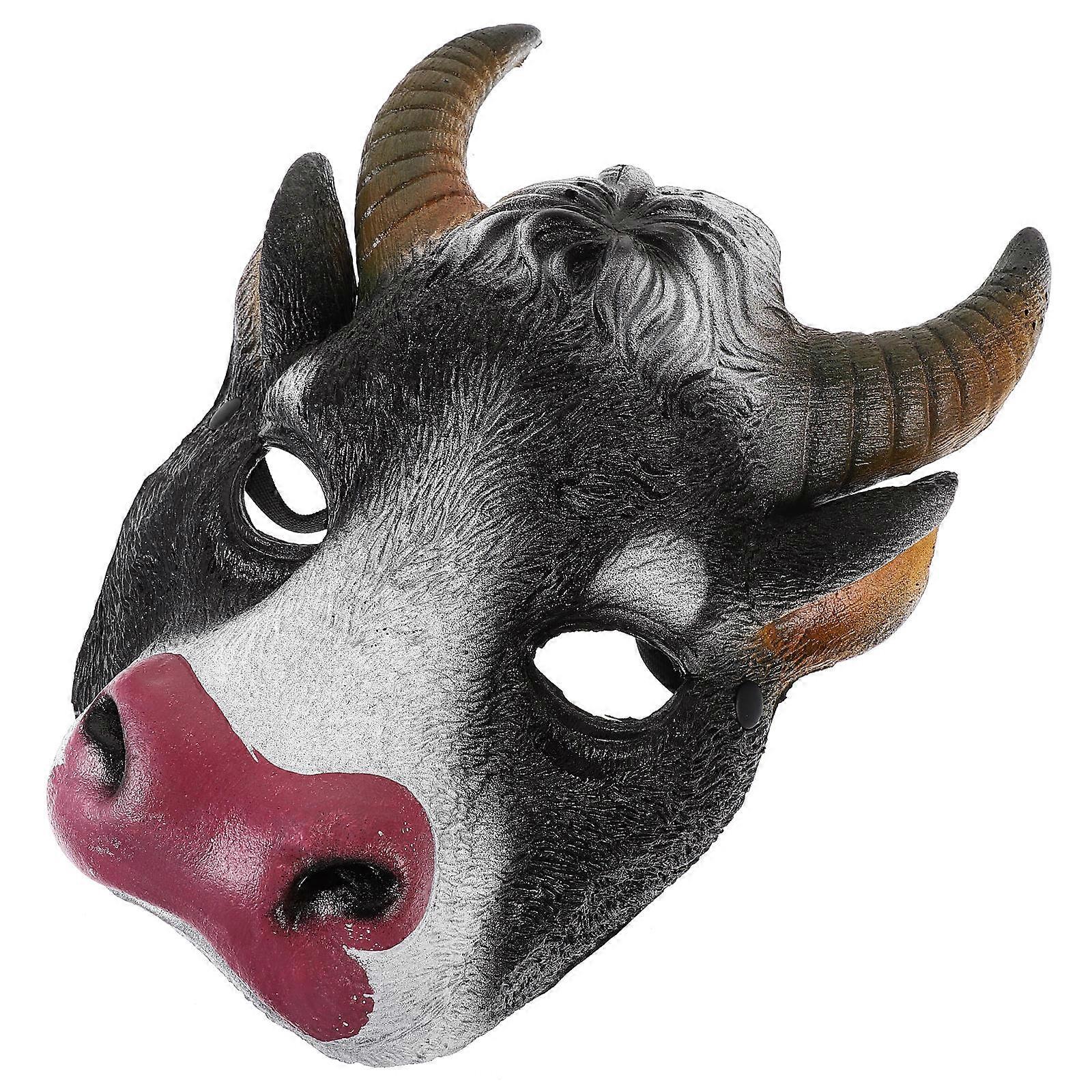 Cow Molding Masquerade Mask For Carnival And Halloween Party With Animal Head Shape And Elastic Band Design 5Pcs