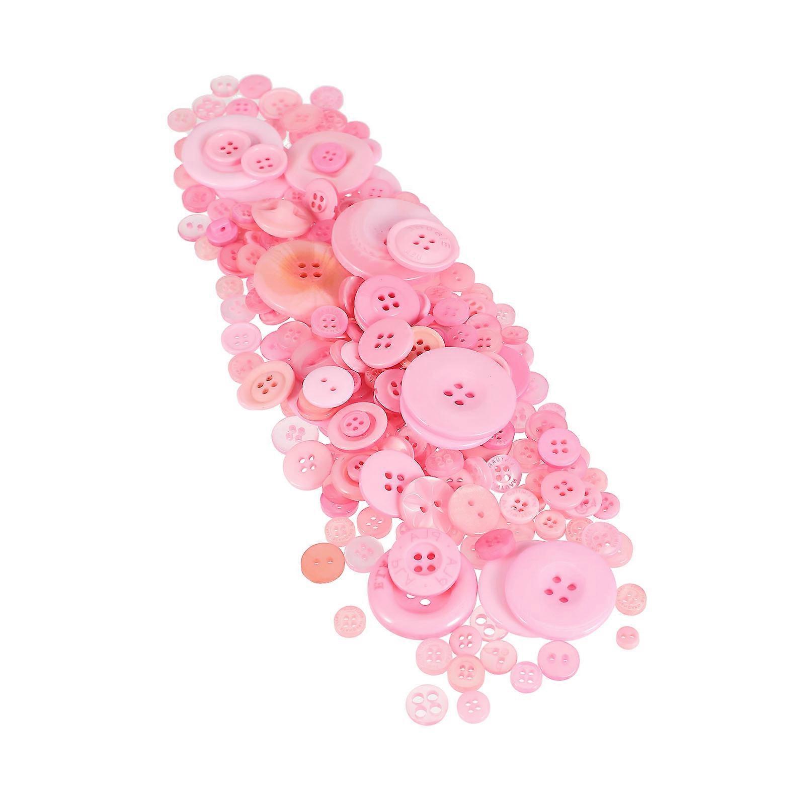 Pink Colored Resin Buttons for DIY Sewing Buttons Clothes 2Sets Craft Making