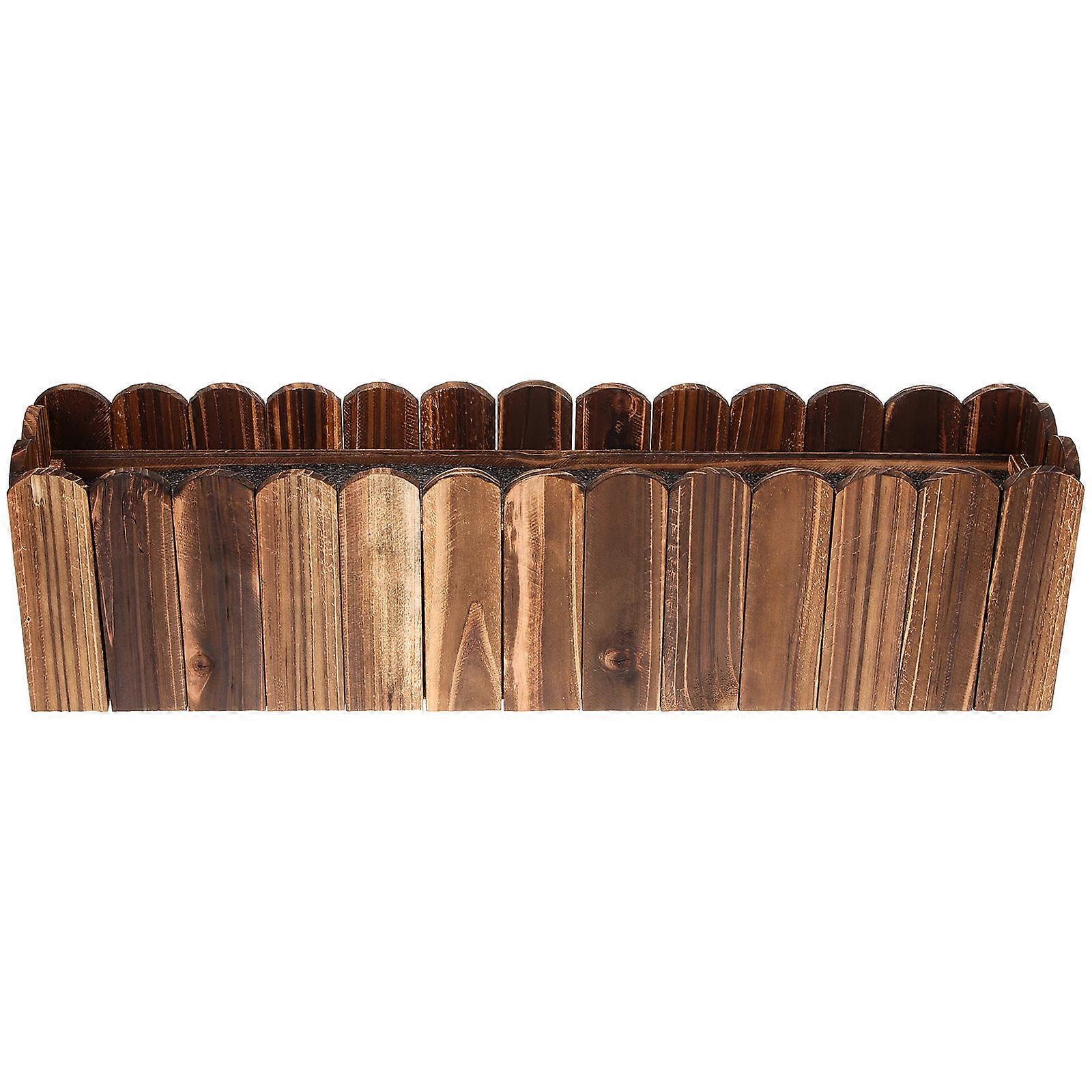 Wood Flower Planter 2Pcs Rectangular Flower Pot Ideal For Garden Home Decoration Lightweight And Versatile