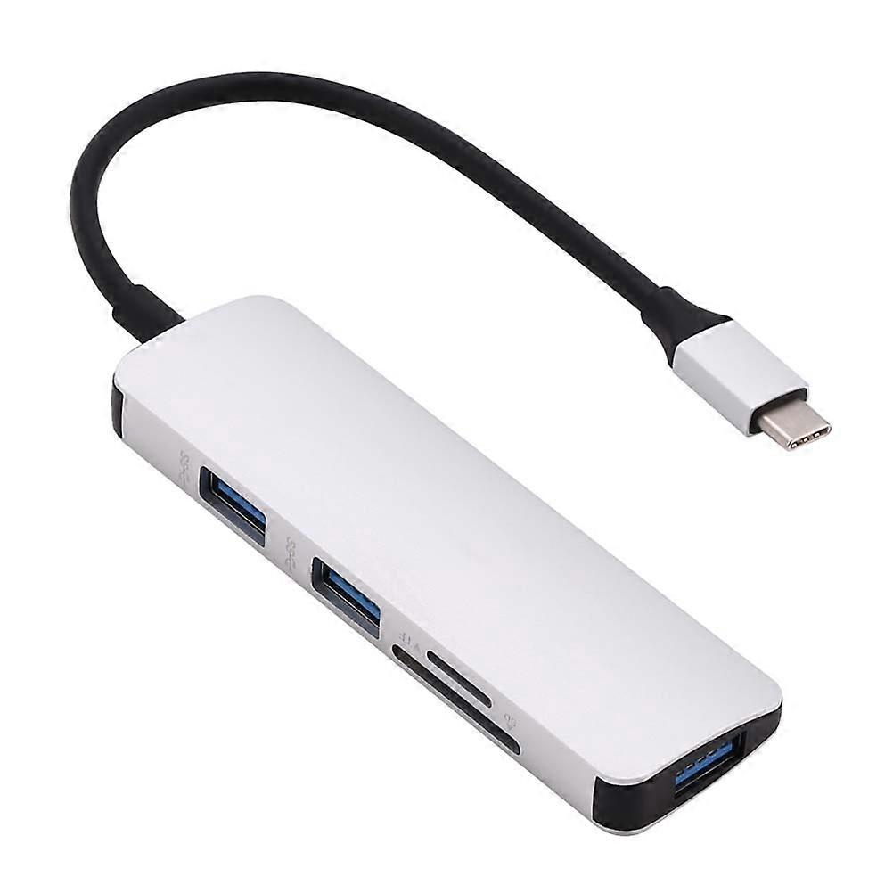Type 3Pcs USB C Adapter for Data Transfer Silver USB 3.0 Reader