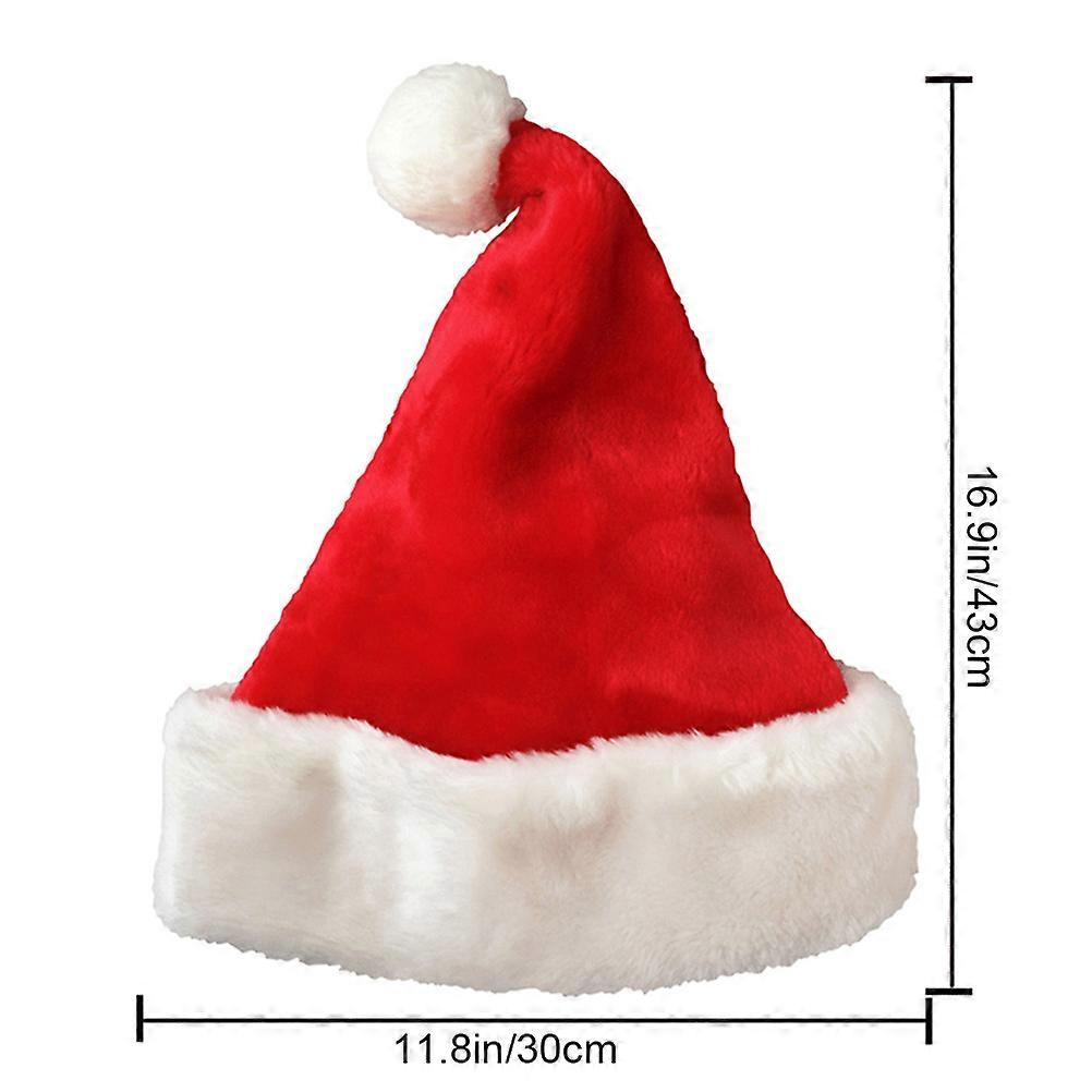 Christmas Party Favors Plush Santa Hats for Holiday Use 12Pcs Red