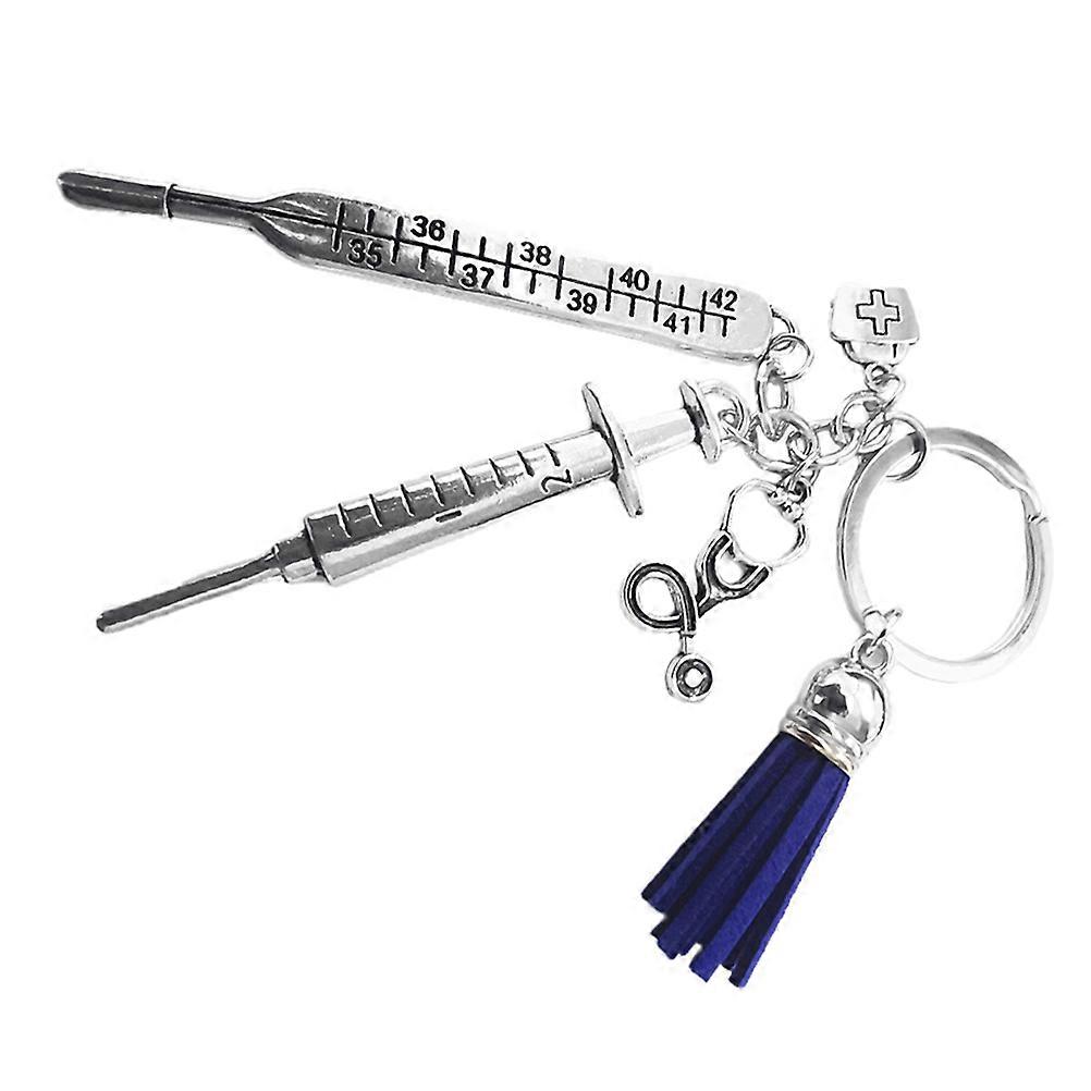 DIY Tassel Key Pendant Decorative Keychain for Decor 3Pcs Silver Metal