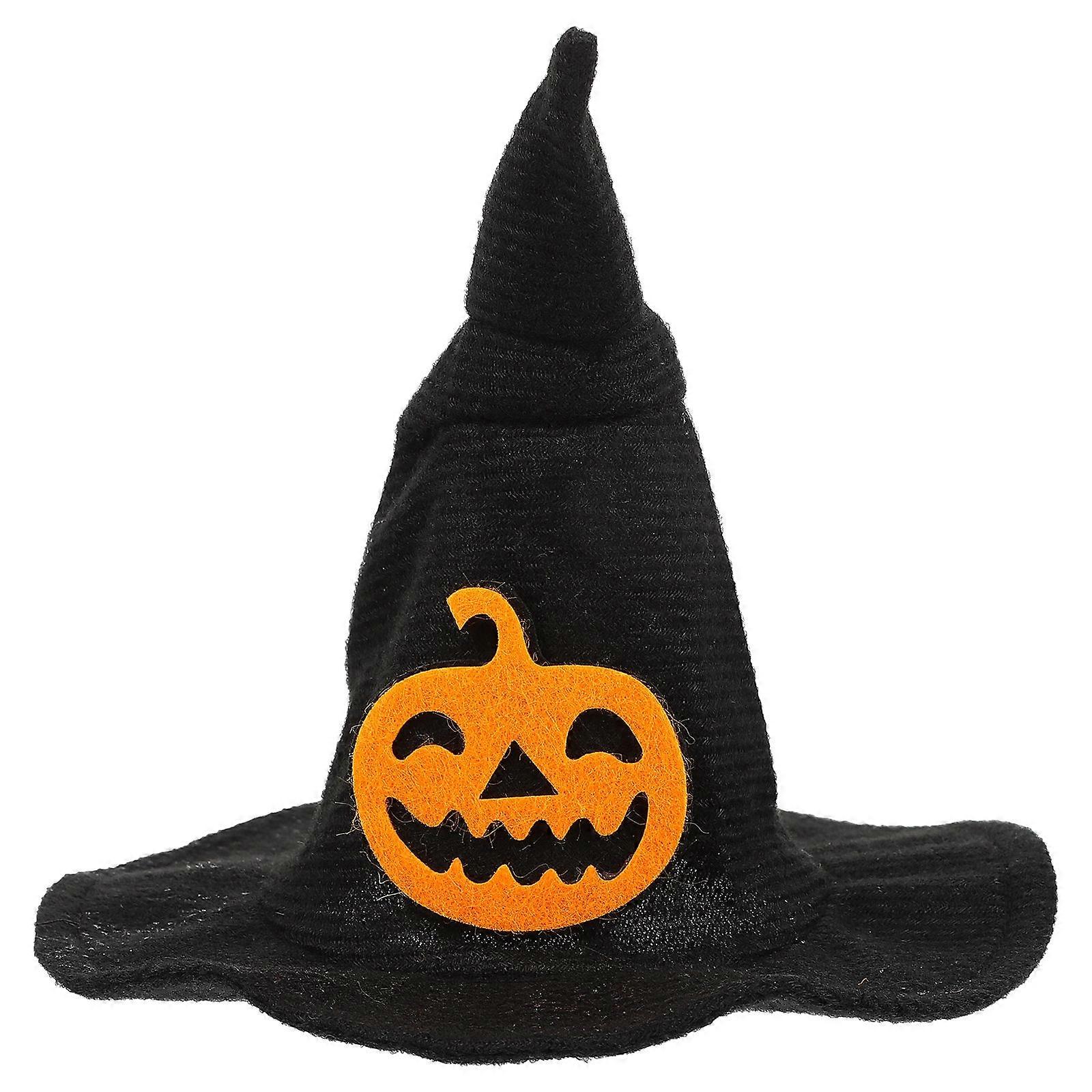 Halloween Pet Hat Witch Hat for Decor 2Pcs Washable Black Material