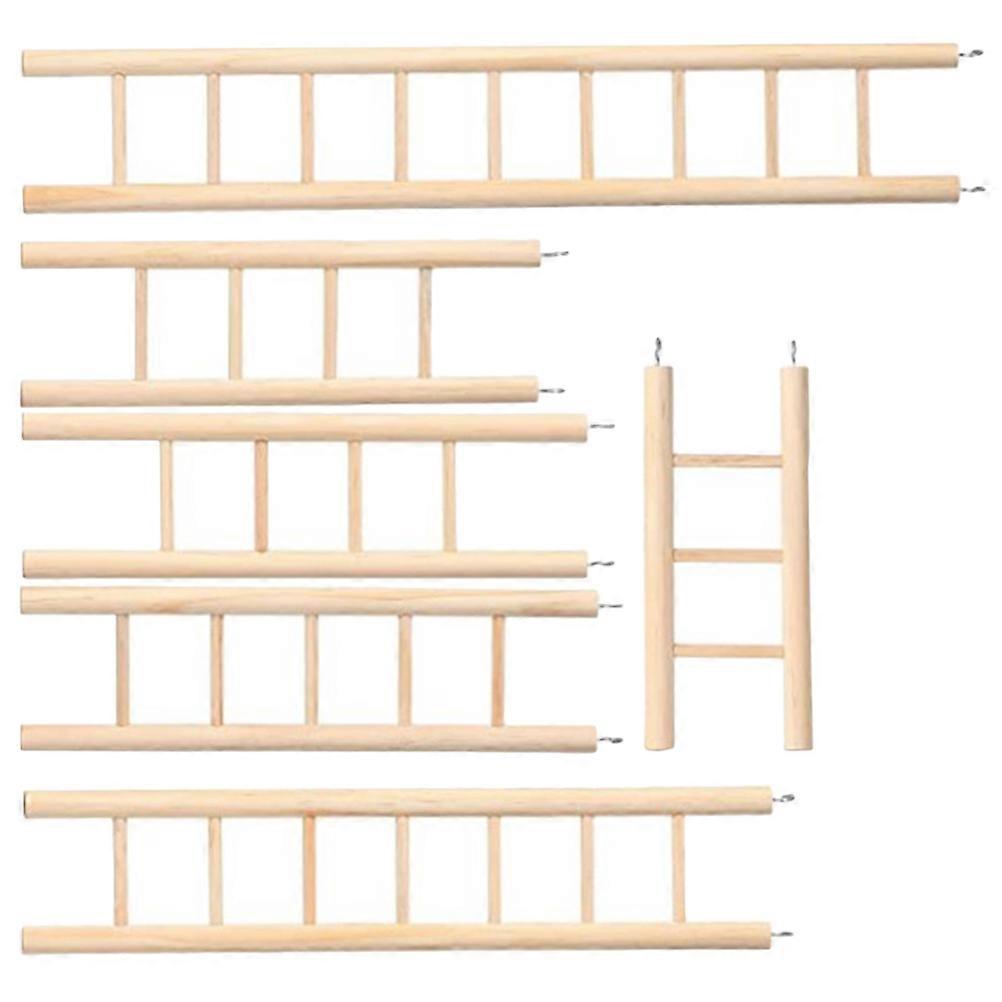 Parrot Wooden Ladder Bird Toy for Playing 12Pcs Parrots Climbing Ladder Set