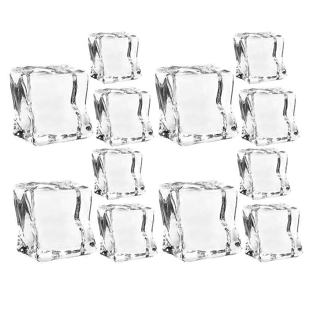 Acrylic Ice Cubes Fake Ice Clear Decorative Cubes for Home and Bar 40Pcs