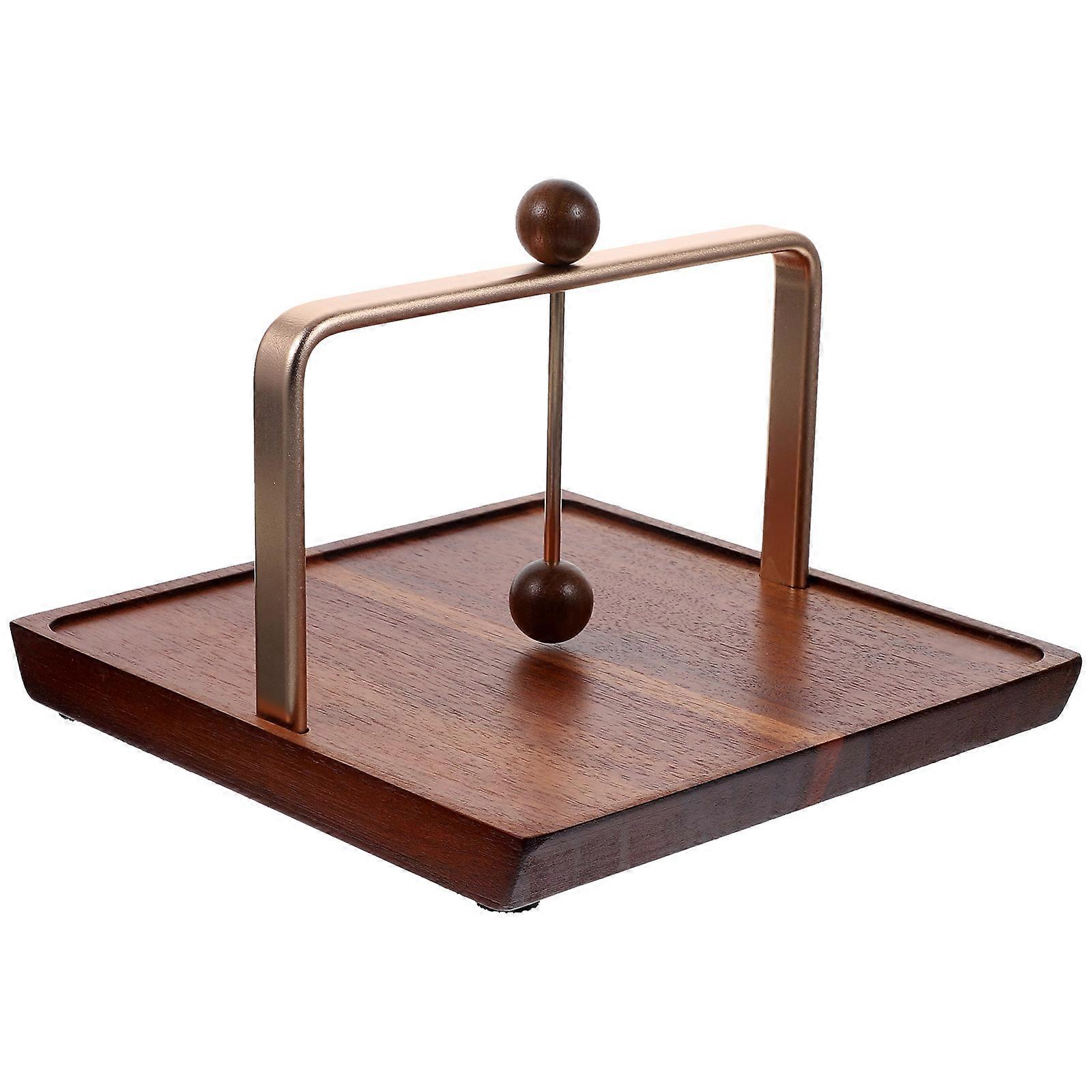 Tabletop Napkin Holder Elegant Appearance Versatile Home Decoration Style Made Of Good Iron And Wooden Materials 1Set
