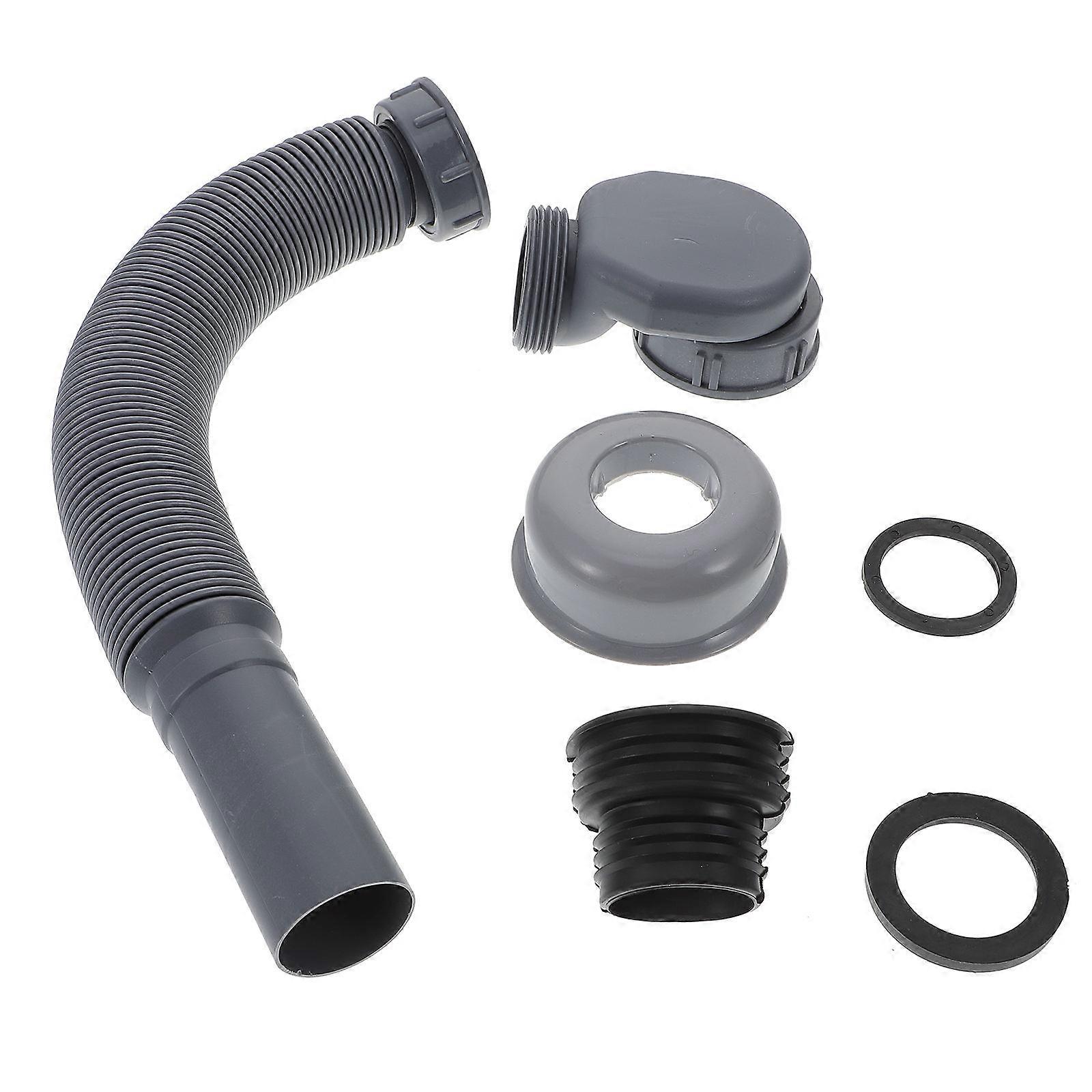 Bathroom Sink Expansion Flexible Drain Pipe for 5Sets with Grey Finish