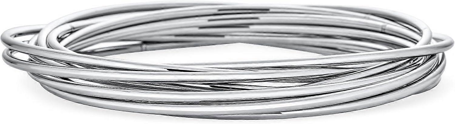 Simple Stacking Interlocking Tri Color Twist Multi Bangle for