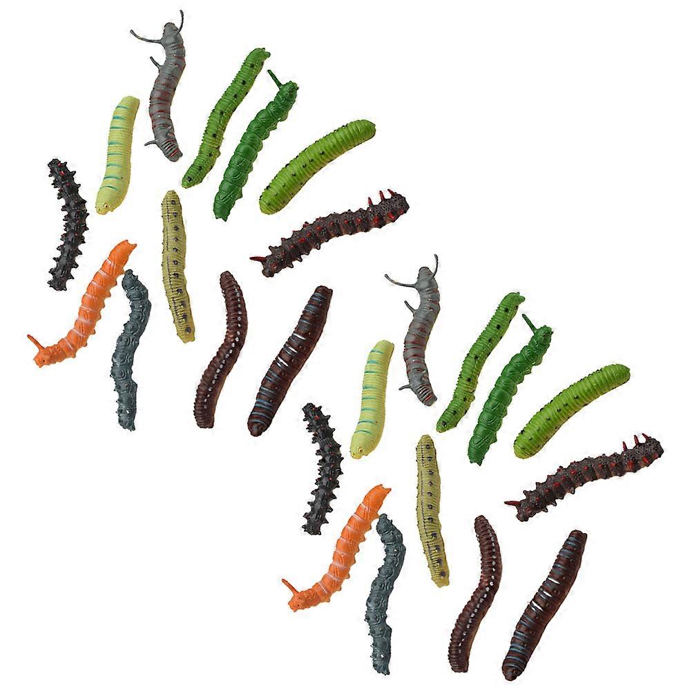 Kids Playing Caterpillar Figurine Toy 48Pcs Assorted Color Decorative Model
