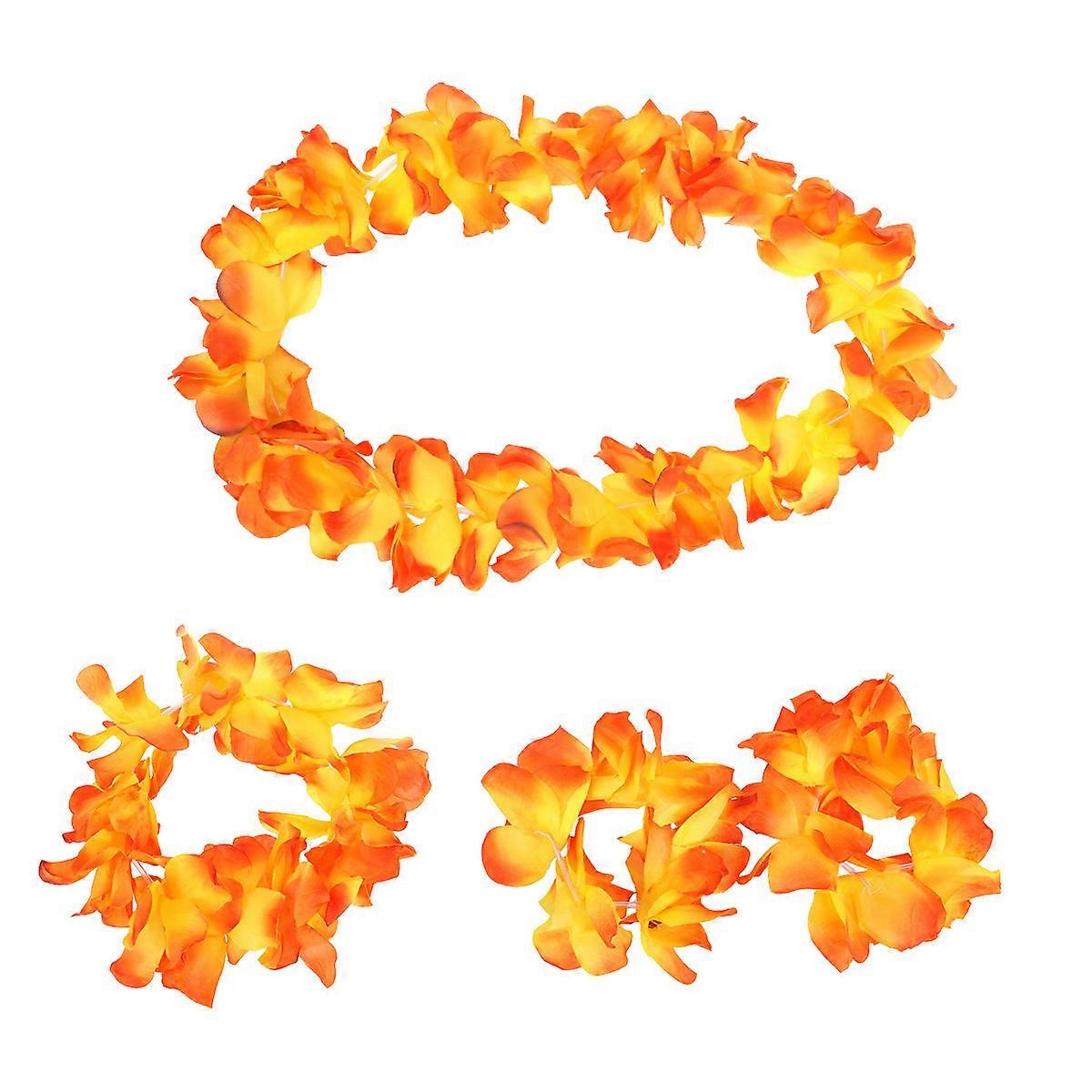 زهرة إكليل تاج هاواي اكسسوارات لمهرجانات الزفاف الاحتفال التصوير الفوتوغرافي الدعامة 4 قطع / مجموعة