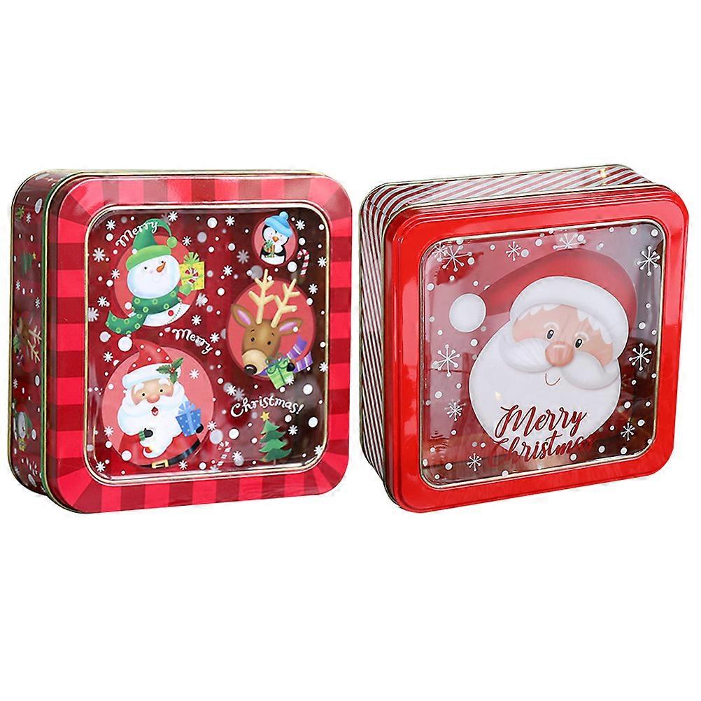Candy Box Christmas Decorations Square Shape Assorted Color 15.00X15.00X5.50CM Storage 2Pcs