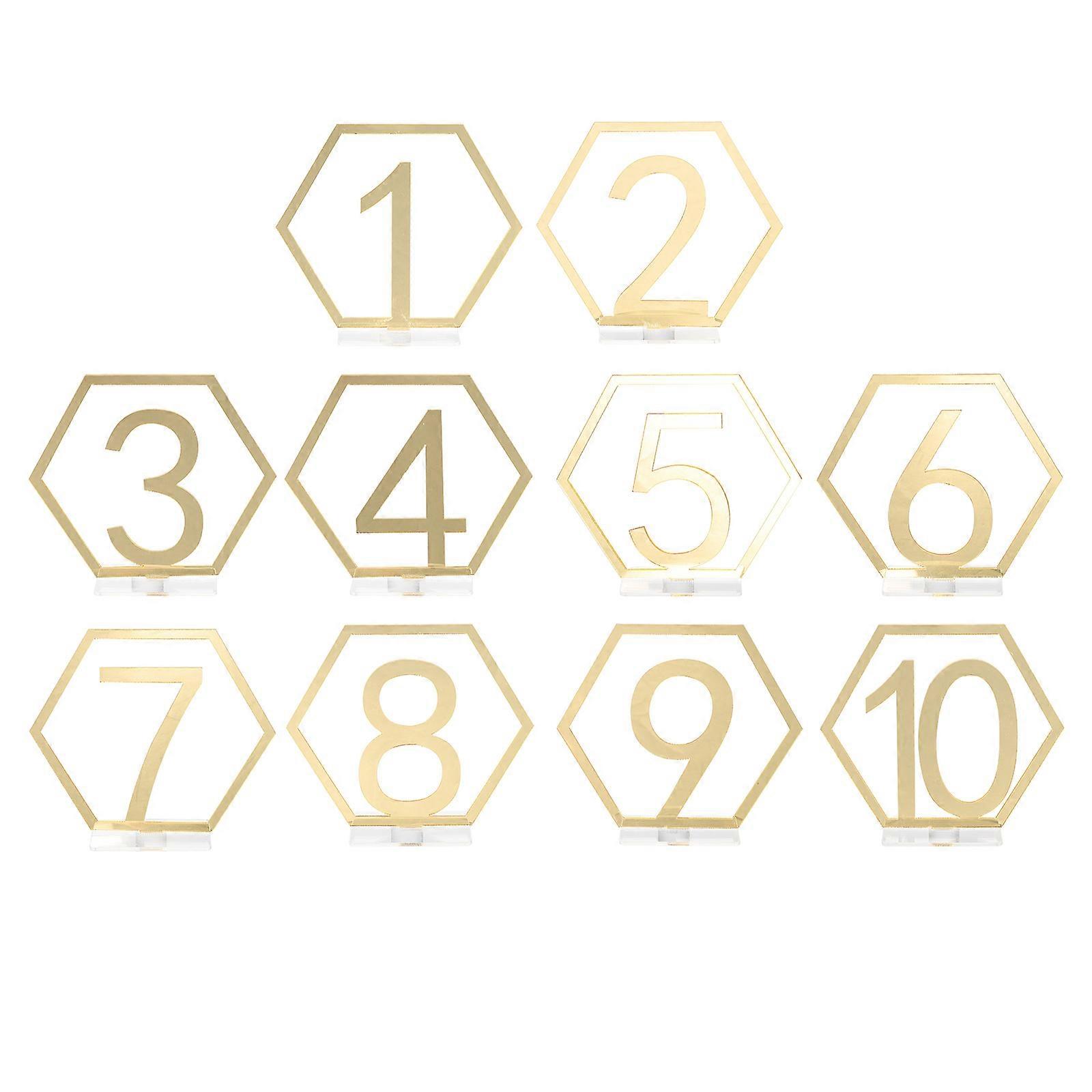 Wedding Table Number Acrylic Hexagonal Number Cards for 20Pcs Party