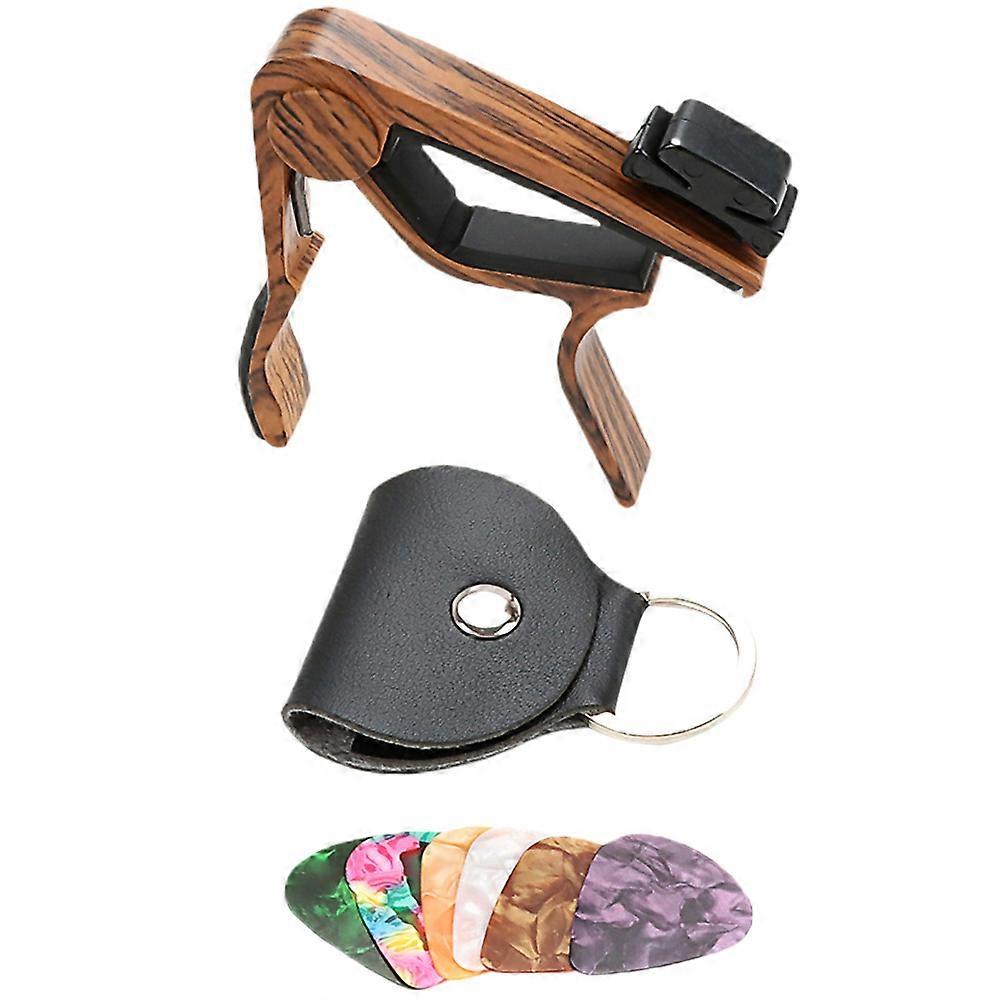 Guitar Capo Pick Set with Holder for Guitar 5Sets Useful Multi-Function Kit
