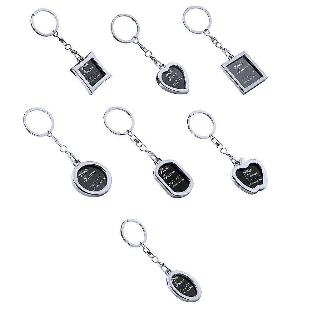 Silver Keychain Lovers Key Ring for Decoration 21Pcs Photo Frame Gift