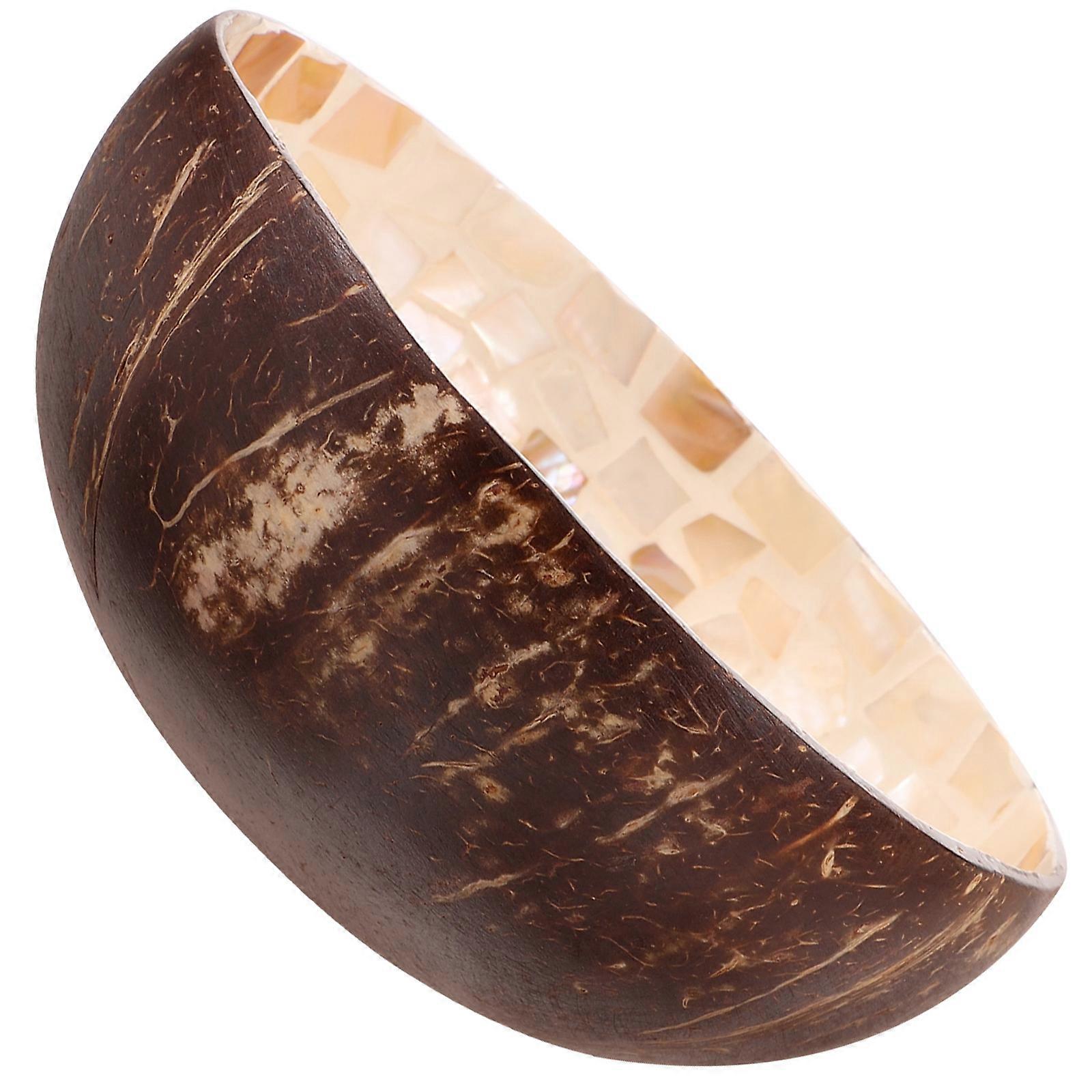 Coconut Shell Pieces Kitchen Bowl Hotel Corrosion Resistant Round 1Pack