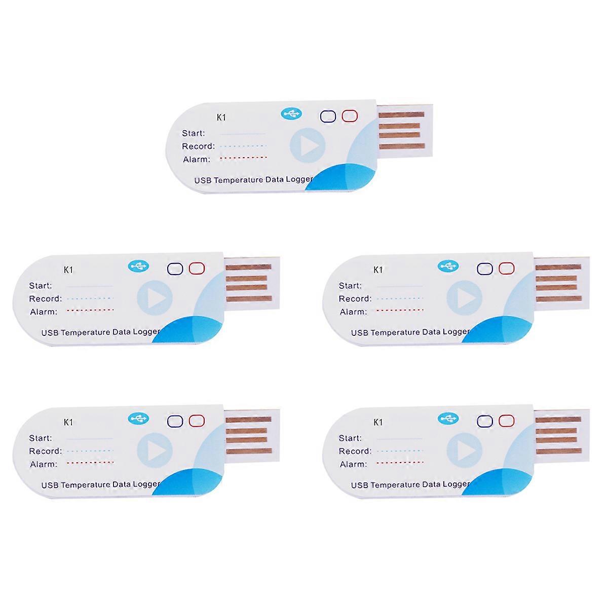 5X USB Temperature Data Logger 14400 Points USB Report 60 Days IP65 Disposable Recorder