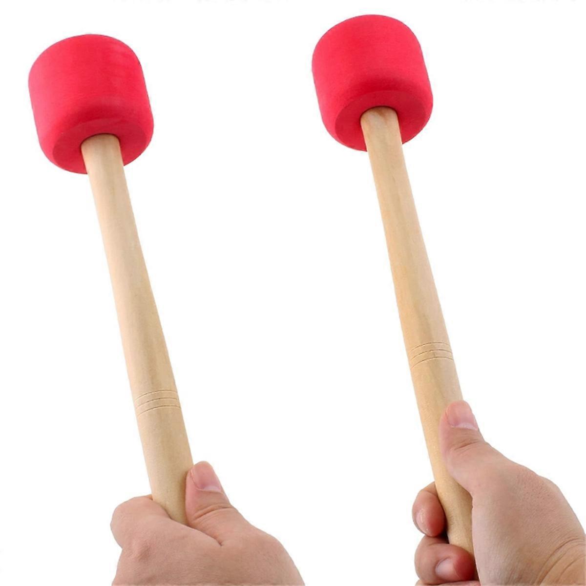 2 stuks basdrumstokken, schuimbasdrumhamers, basdrumstokken, rood