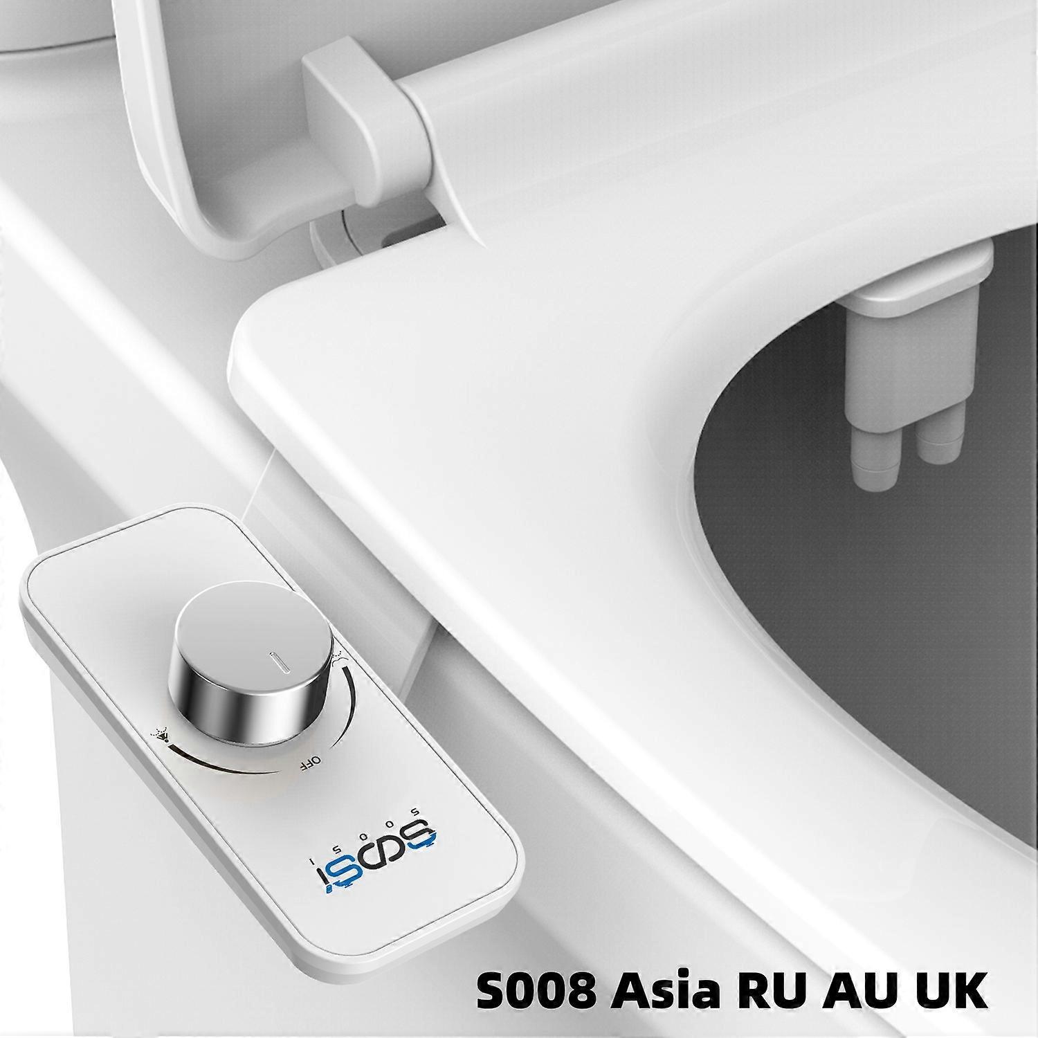 Non-Electric Bidet Toilet Seat Attachment with Pressure Controls, Retractable Self-Cleaning Dual Nozzles for Frontal & Rear Wash