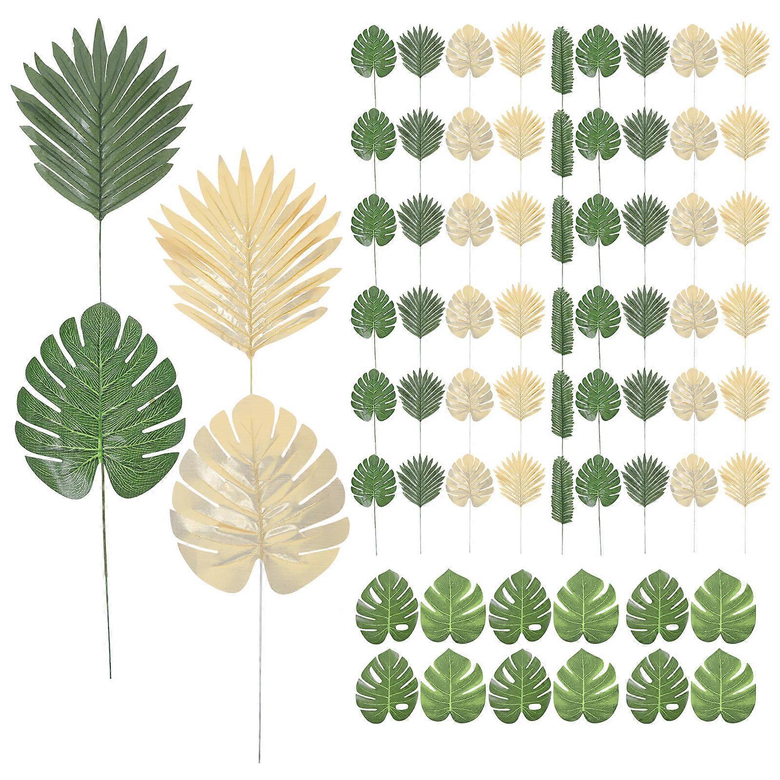 Artificial Faux Monstera Leaves Ornaments for Tropical Party Use 204 Pieces