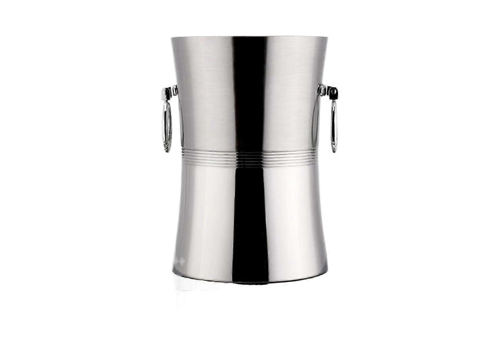 Insulated Ice Bucket DoubleWall Insulation 3Liter Capacity Champagne Color Keeps Ice Frozen Longer