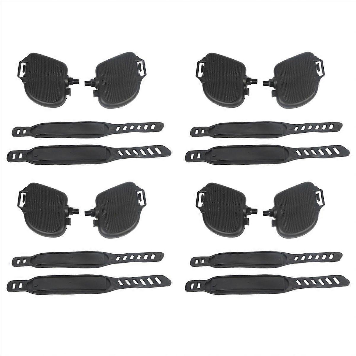4Pair Exercise Bike Pedal Widened Bicycle Pedal with Pedal Straps for Exercise Bike Stationary Cycle