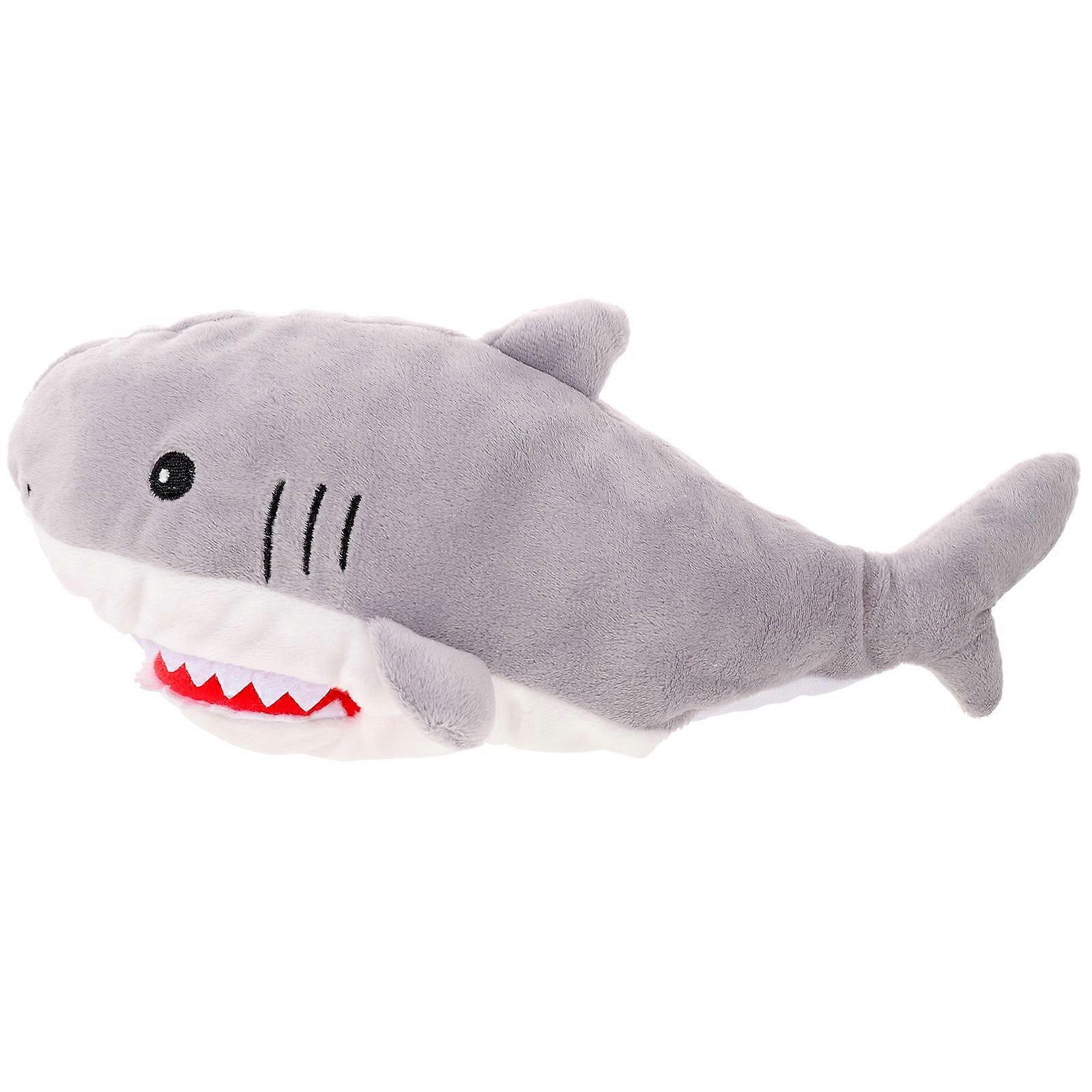 3Pcs Plush Shark Hand Puppet Toy Grey for Kids Role Play and Learning