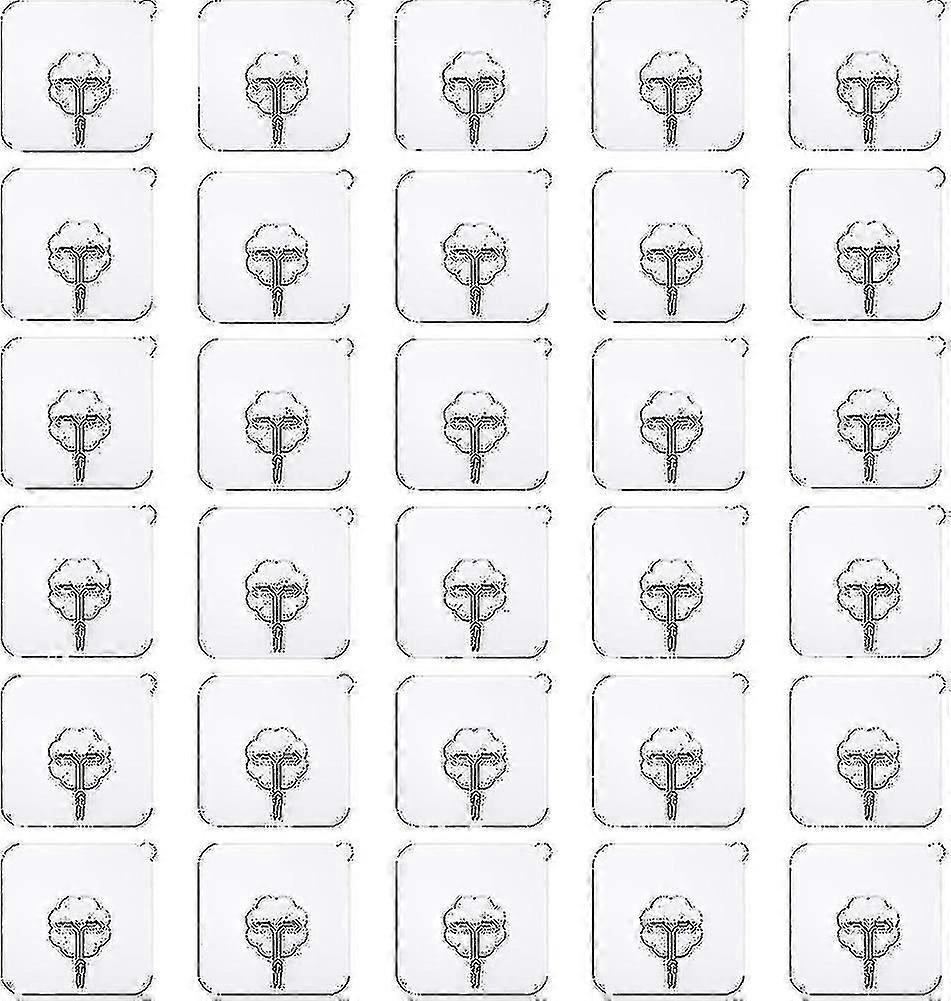 30 Pack Adhesive Hooks Heavy Duty Wall Hooks Strong Adhesive Hooks 22lbs/10kg
