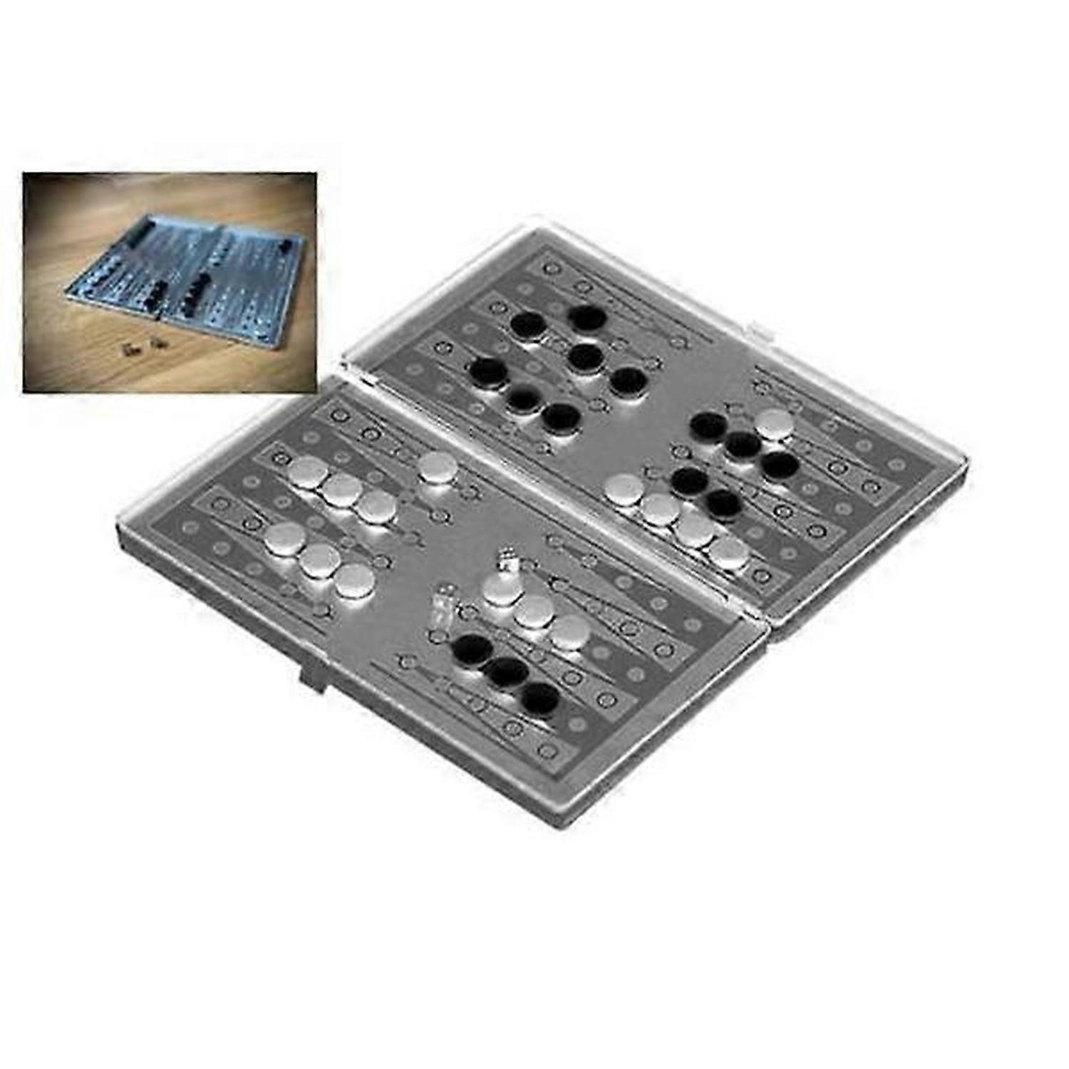 Magnetisk Backgammon / Rejse Backgammon i Pocket Format Spil Sølv