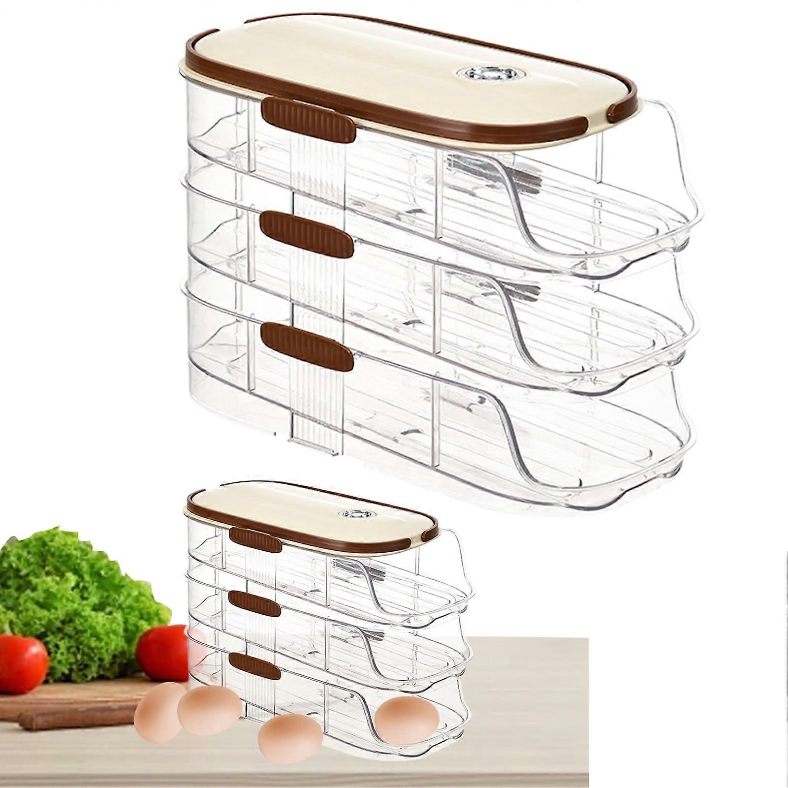 Egg Dispenser For Refrigerator Fridge Side Egg Organizer Stable Rolling Design Space Saving Refrigerator Storage