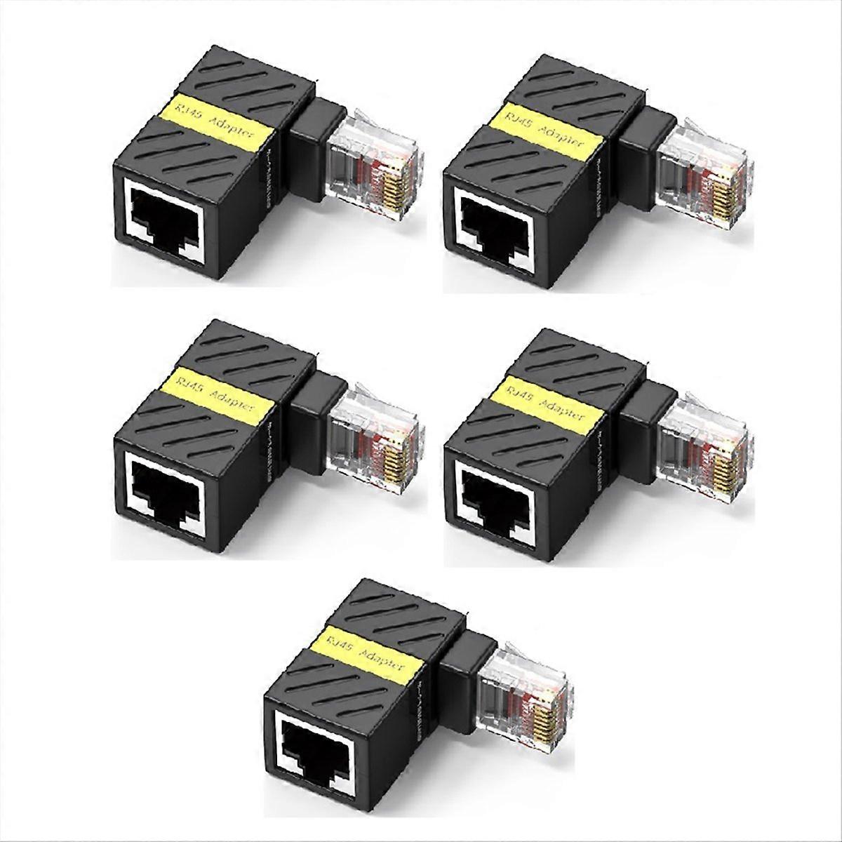 RJ45 360° Rotatable Network Plug Right Angle Elbow Gigabit Adapter