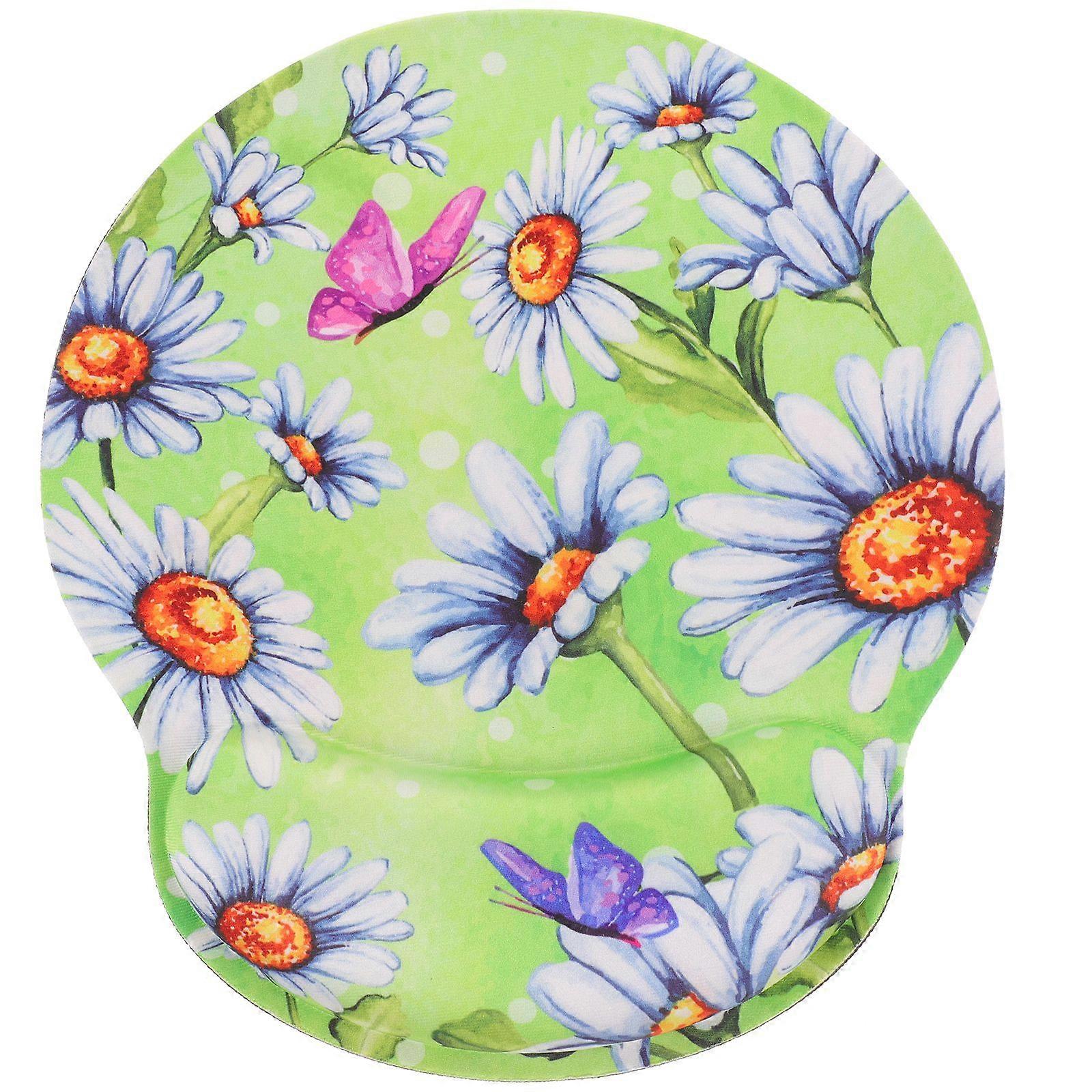 Computer Mousepad with Wrist Rest Daisy Mousepad Decorative Laptop Mouse Pad