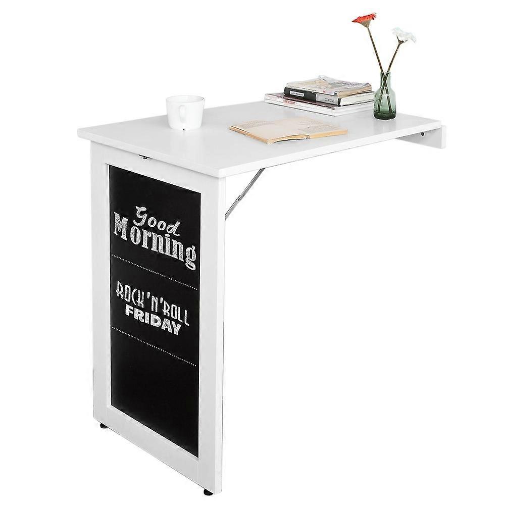 Foldable Dining Table Desk with Memo Board,Wall-Mounted Drop-Leaf Table for Kitchen, Office, Small Spaces Black,SoBuy FWT20-W