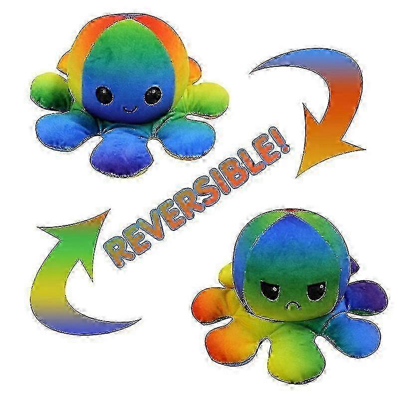 Reversible Octopus Plush Toys Doll 20cm, Show Your Mood Without Saying A Word Multi-color Optional