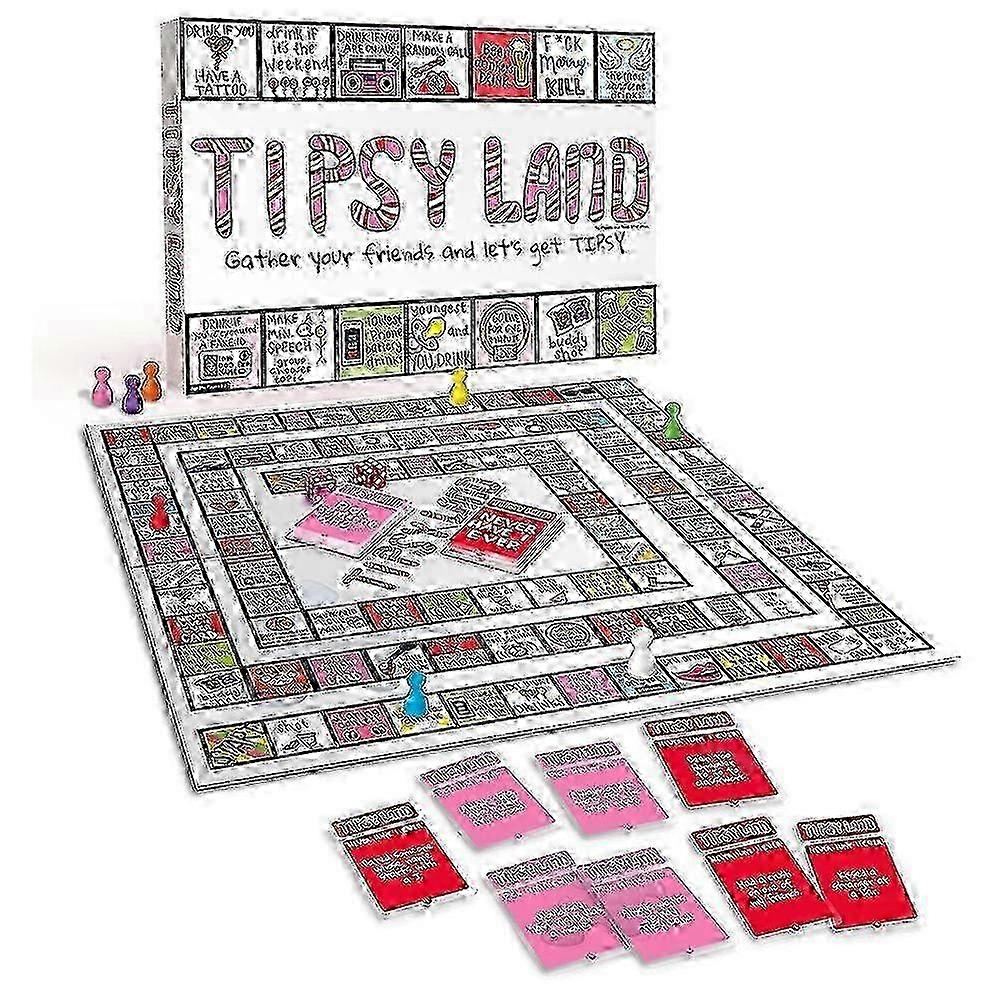 Tipsy Land Board Game,Drinking Party Board Games,Unique Spaces for Calling Out Friends,Interactive Drinking Board Games for Adults miao4