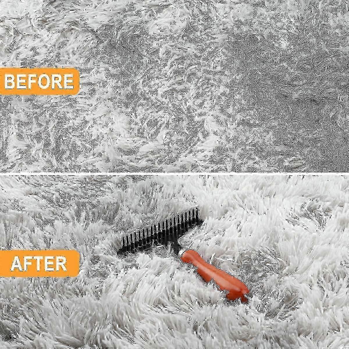 Carpet Rake - Hand Held, for Fluffy Carpets & Hair Cleaning, Restoring Softness