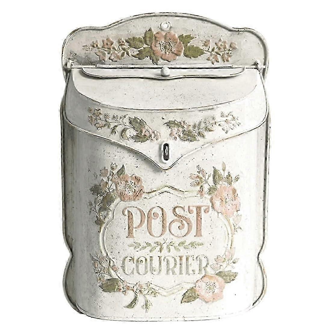 Metal Mailbox Lockable, Secure Retro Wall Mount Weatherproof Drop Box For Home Decor