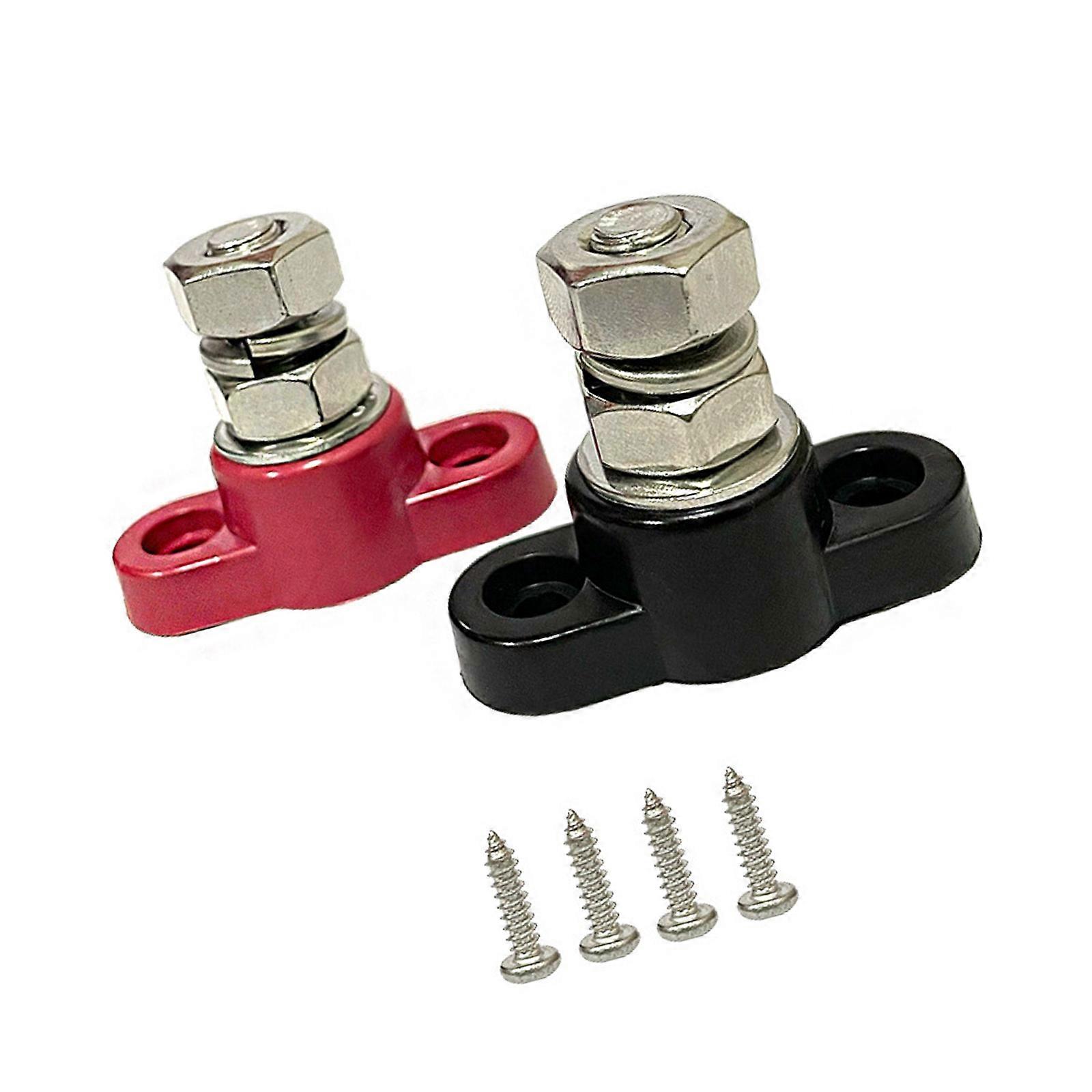 Stainless Steel Single Stud Terminal Block For 48V 48V Systems 1/4'' 5/16" 3/8" Thread Electrical Connector Multicolor