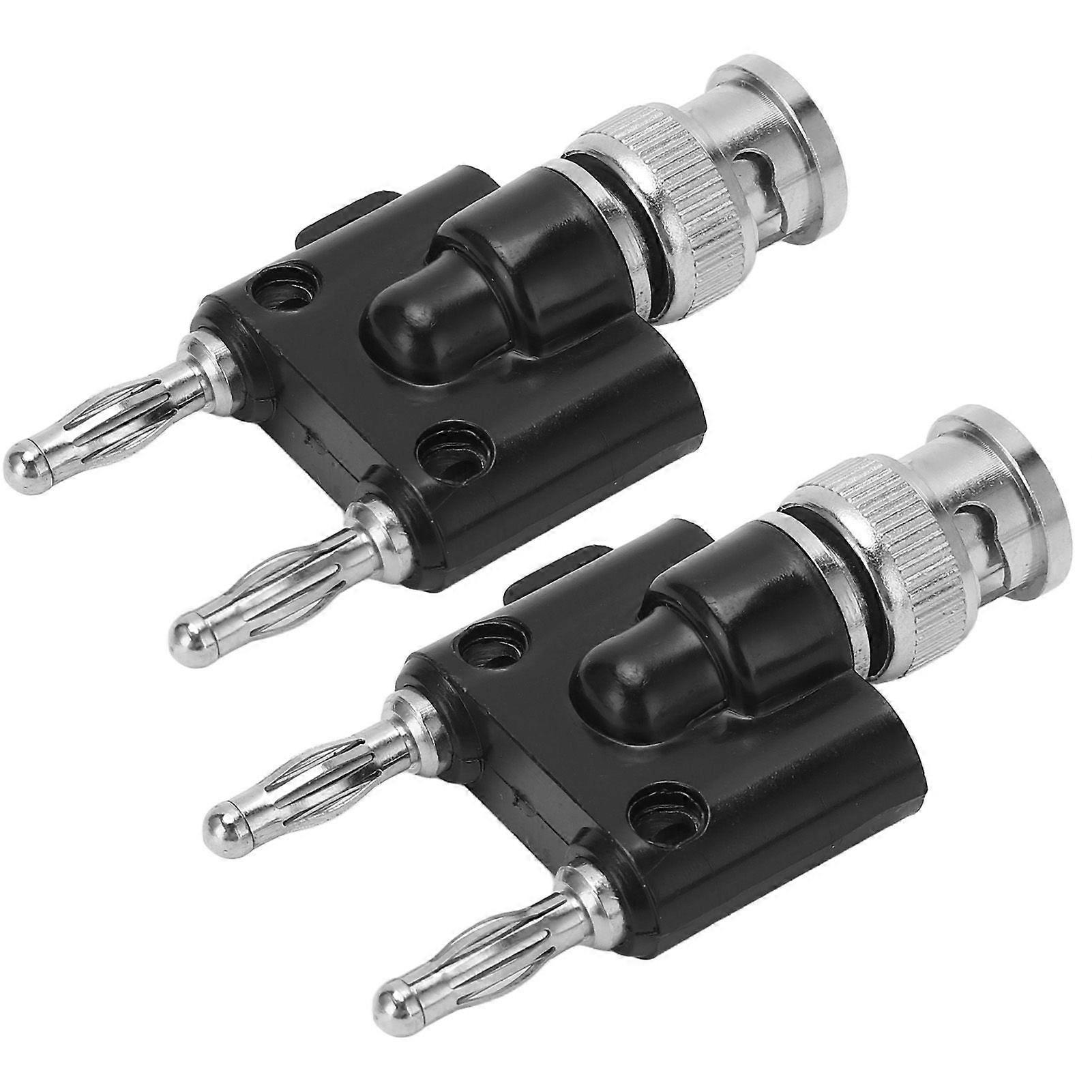 2Pcs 2 Way Banana Plug BNC Male to 2 Row Speaker Cable Terminal Connectors Adapter J.20021 4mmSH