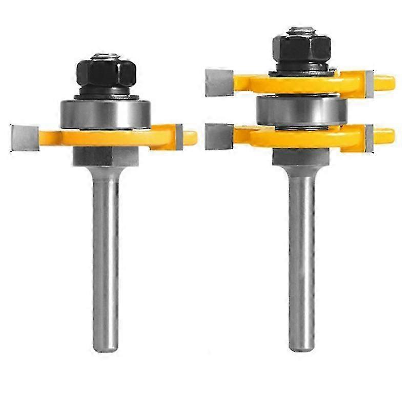 Tongue and groove cutter set for woodwork