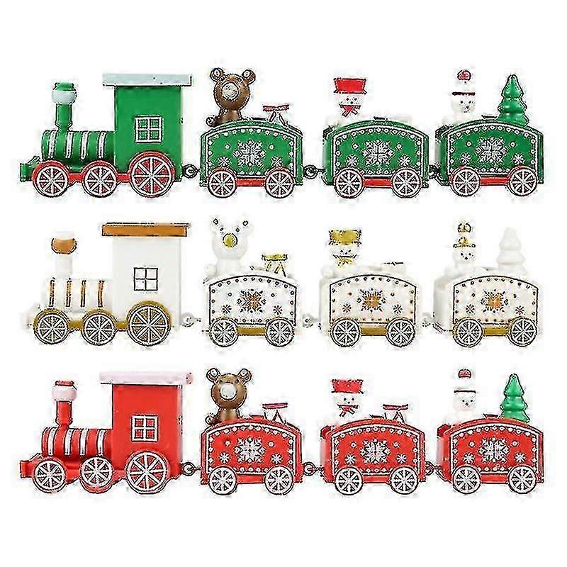 Christmas Wooden Train Ornament, Children's Christmas Train Set For Christmas Decorations