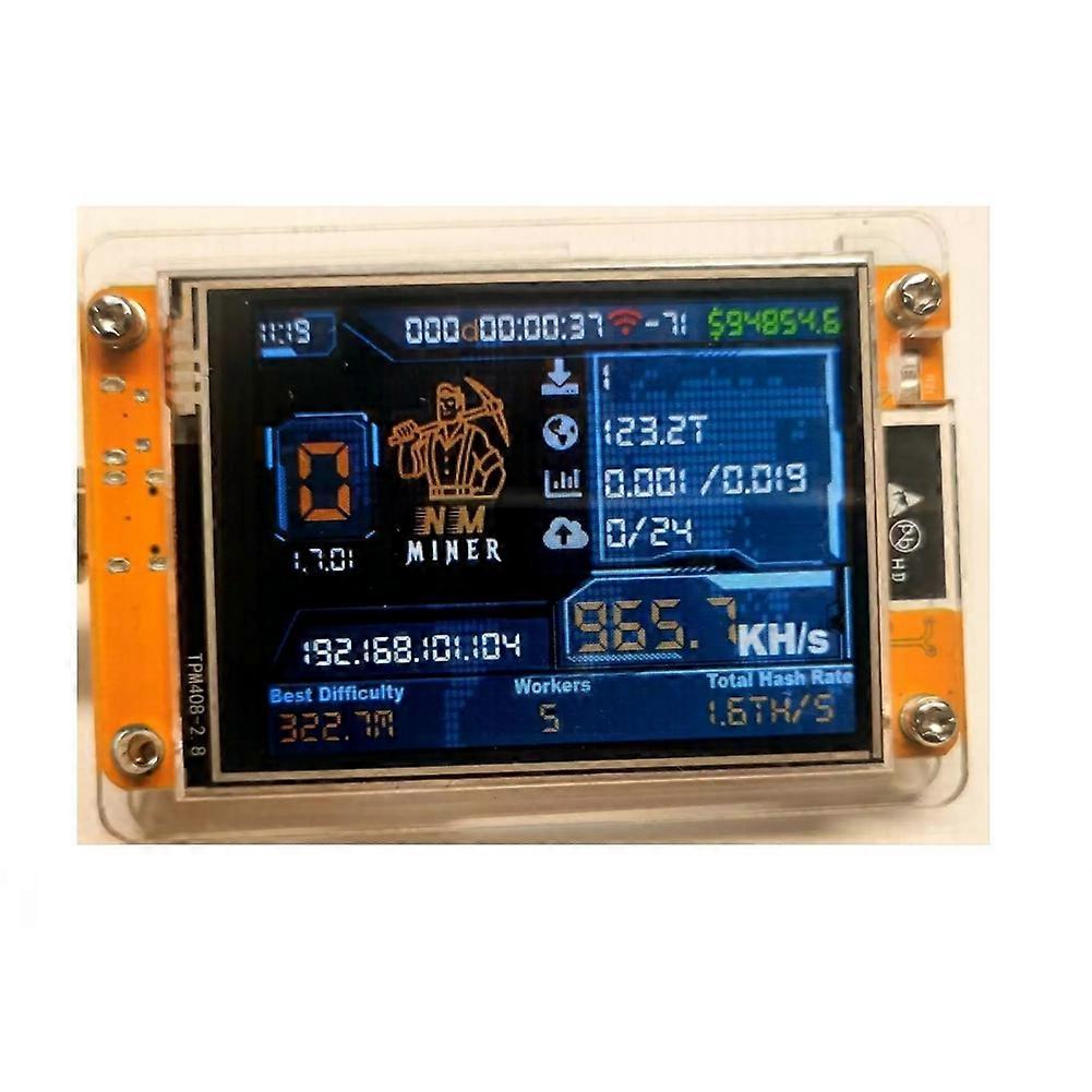 Bitcoin Lucky Miner NMMiner Solo Lottery NerdMiner V2 Hashrate 964KH/S ESP32 2.8 Inch Display Crypto ESP32-2432S028R