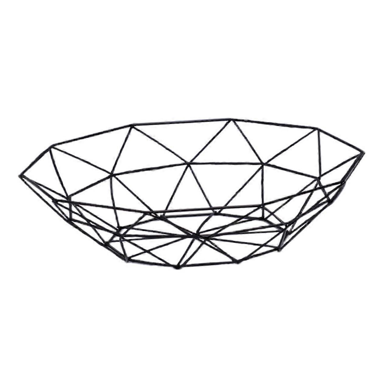 Multi Purpose Iron Storage Basket For Fruit Vegetables Snacks Drain Container Quick Drain Design S Black Kitchen Bedroom