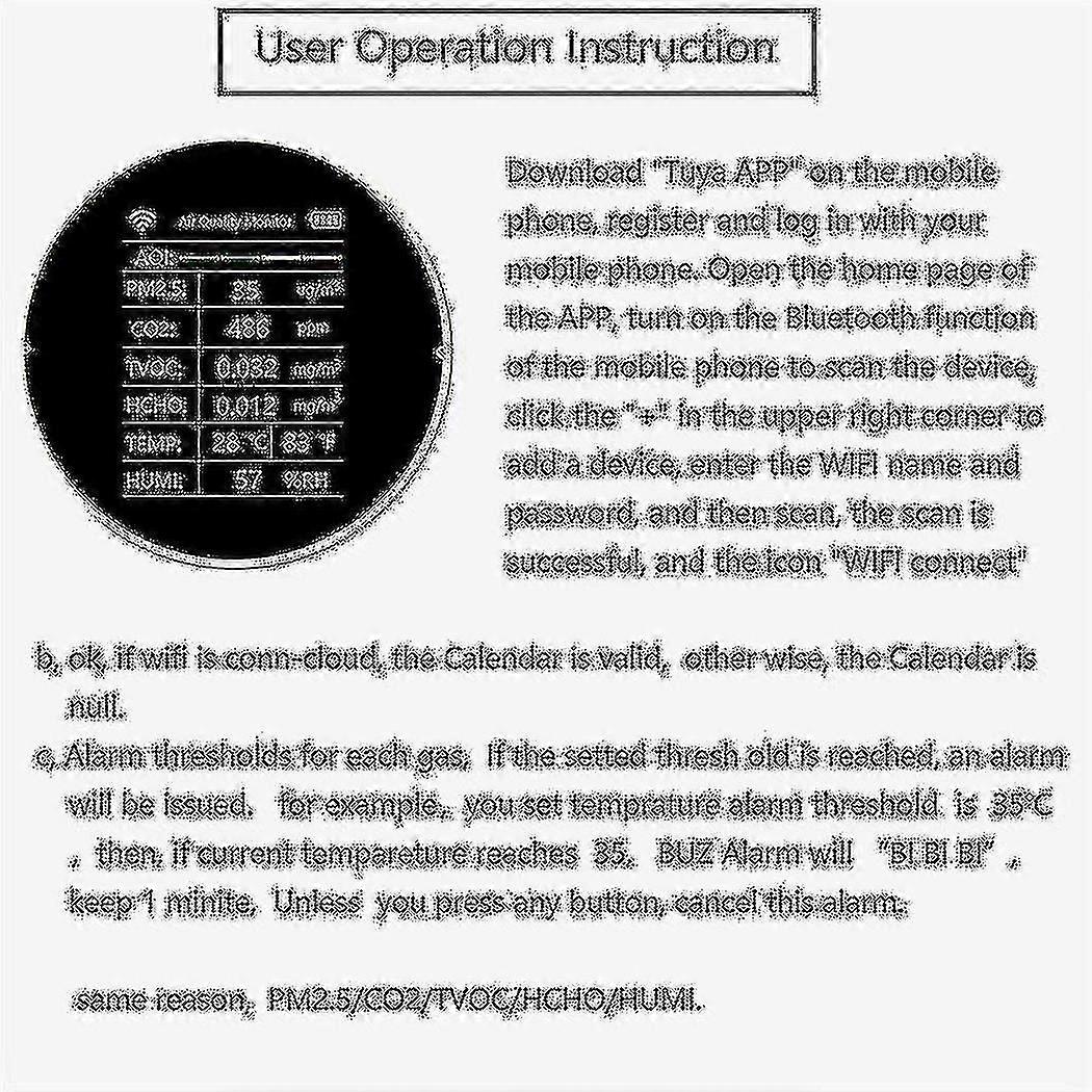 Tuya Wifi Co2 Meter Pm2.5 Tvoc Co2 Hcho Temperature Humidity Detector Quality Monitor Co2 Sensor Analyzer Black