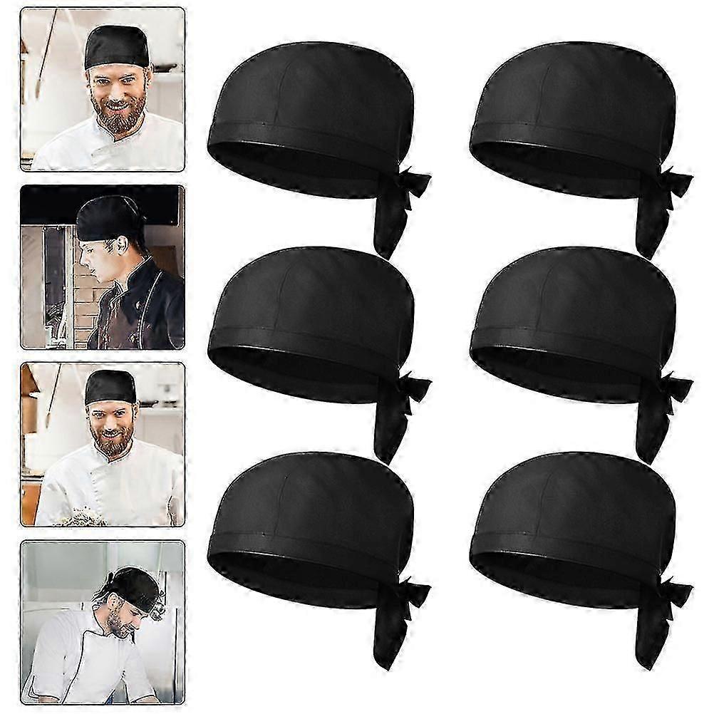 8 Pcs Head Wraps Men Elastic Back Skull Cap Dew Rag Skull Caps Chef Kitchen Hat Skull Do Cap