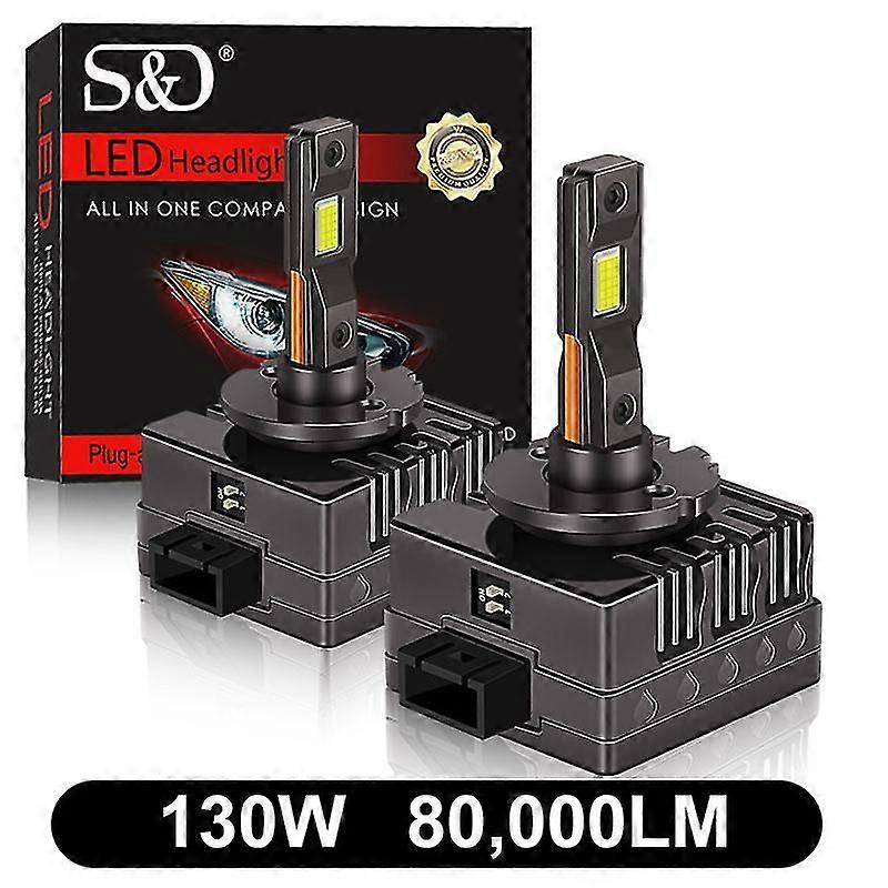 100w 50000lm 80000lm Canbus LED-frontlykter, 130w, 6500k, 12v 24v, for D1s D2s D3s D4s D5s D8s D1r D2r D3r D4r D5r D8r