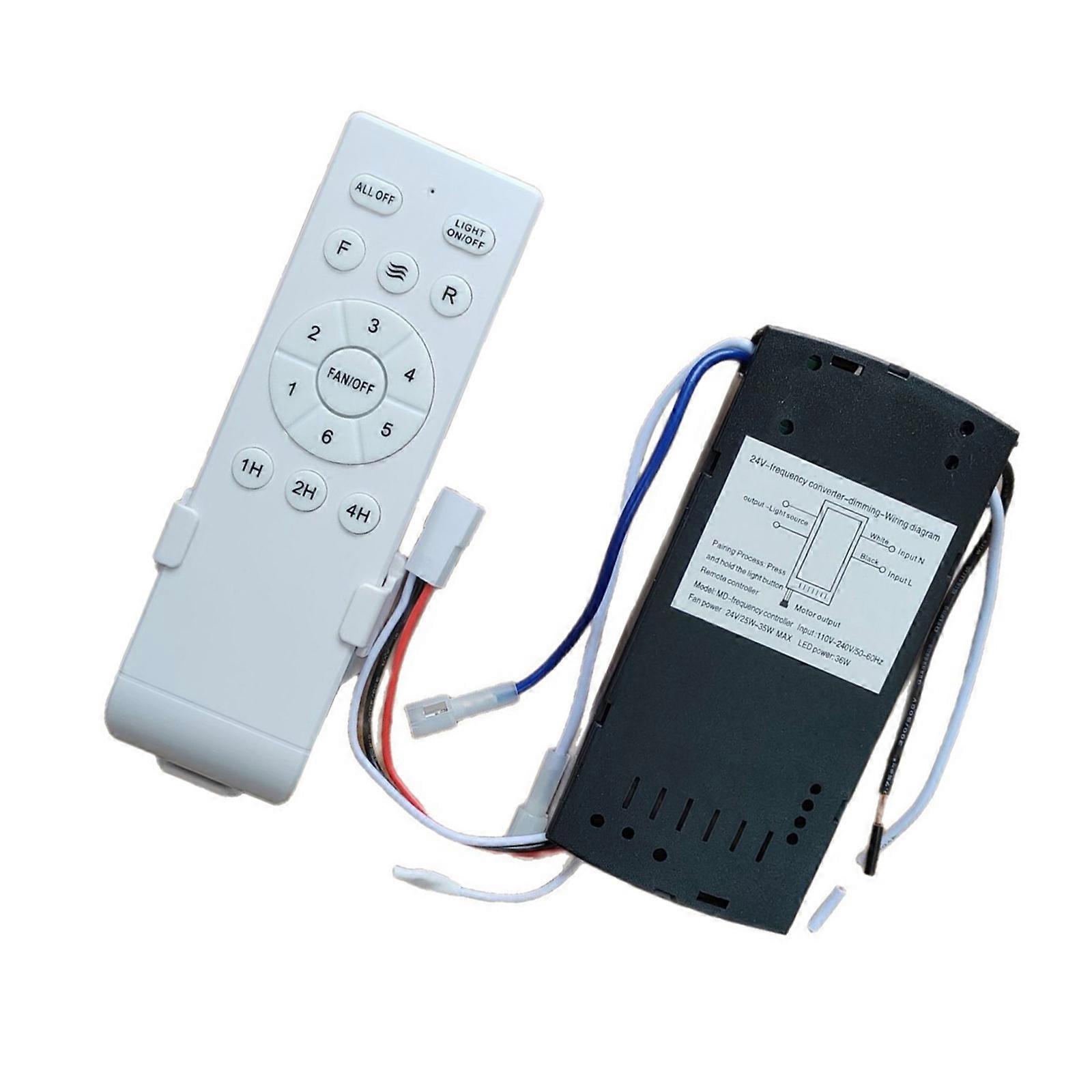 Universal Ceiling Fan Remote Control Kit Replacement 6 Speed Remote Receiver Controller For Home Ceiling Fan Light Multicolor