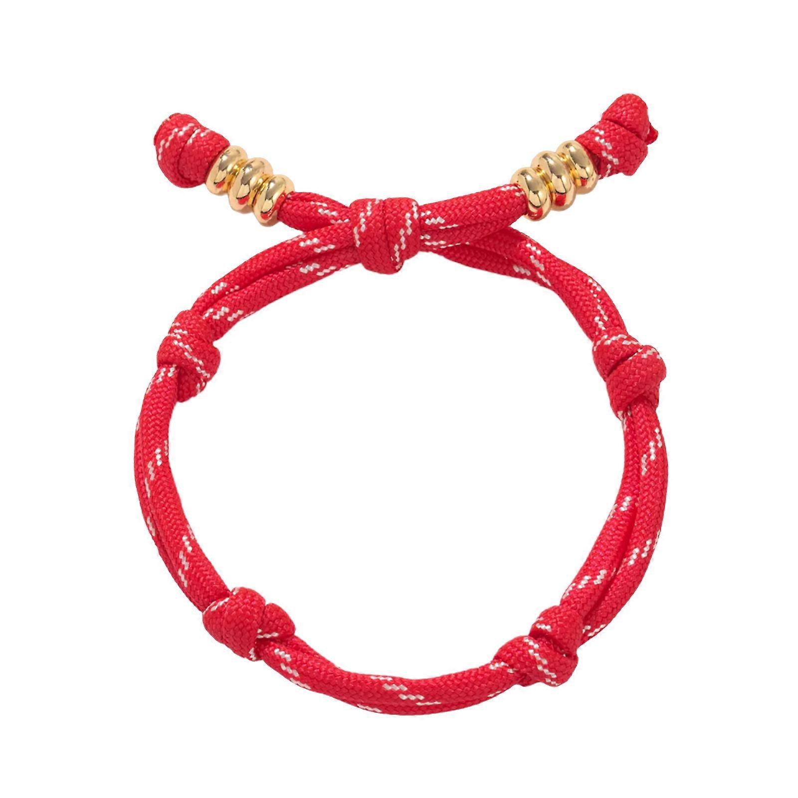 Solid Anti Fade Multicolor Handmade Bracelet For Casual Outfit Matching  Red