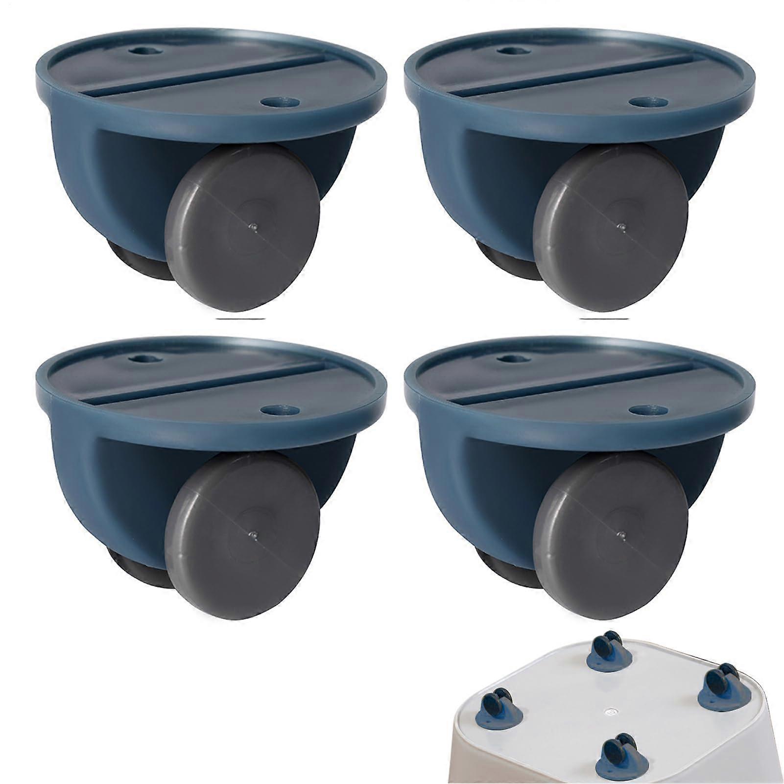 Mini Adhesive Wheels SelfAdhesive Small Casters 4Piece Set For Storage Bins, Cabinets, Drawers, Smooth Glides Blue